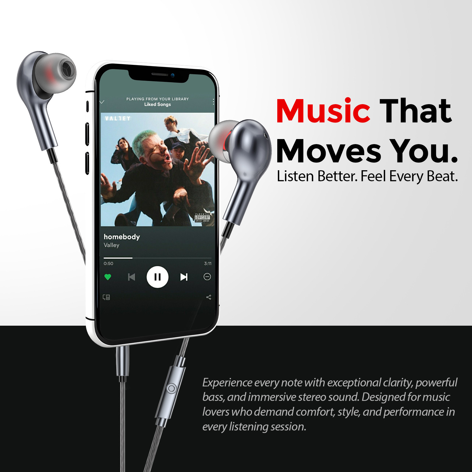 Image of Soroo Future 3.5mm Jack Wired Earphones with Aesthetic Look & HD Sound, Deep Bass, Cable Wired