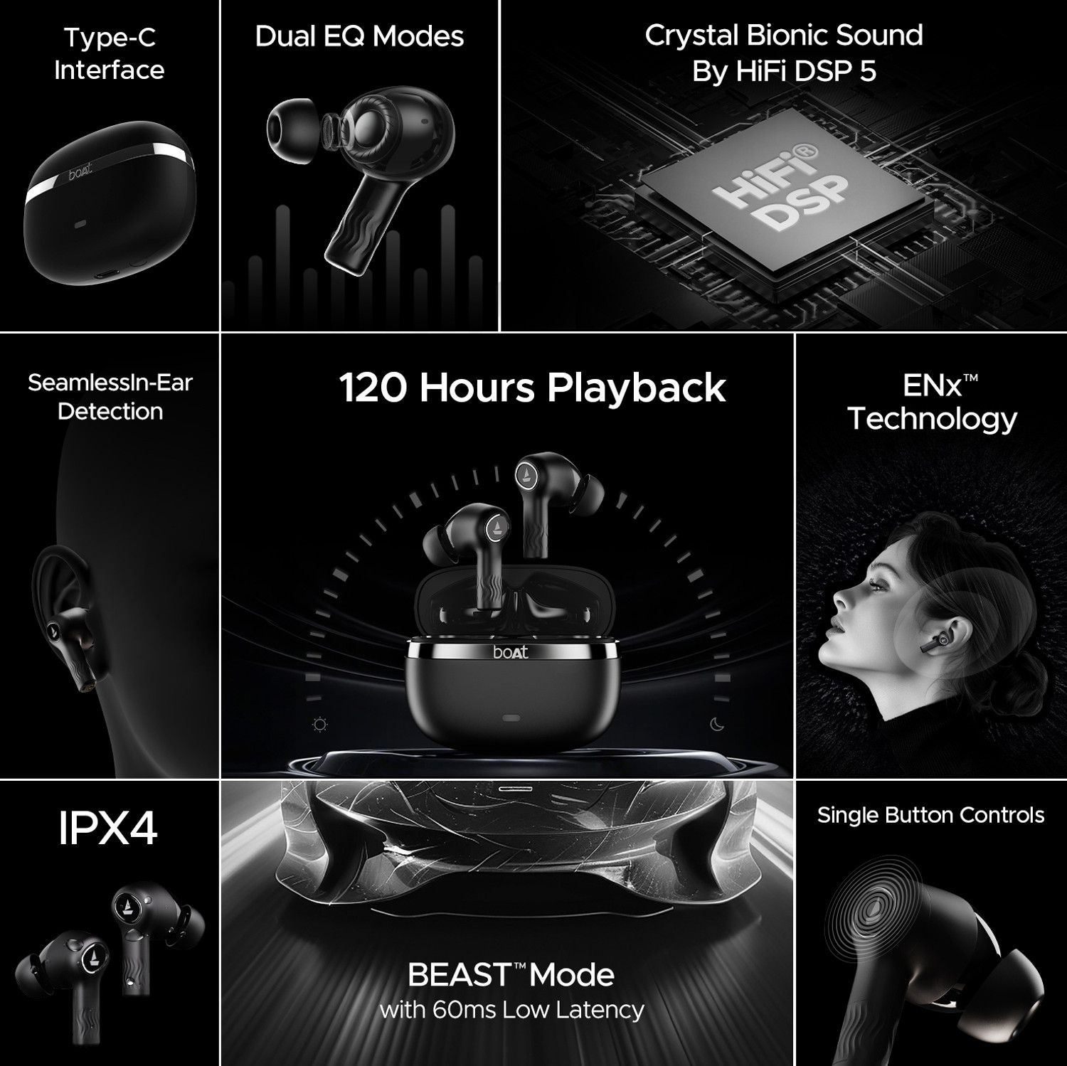 Image of boAt Nirvana Ion with 120 Hours Playback & Crystal Bionic Sound by Hifi DSP 5 Bluetooth