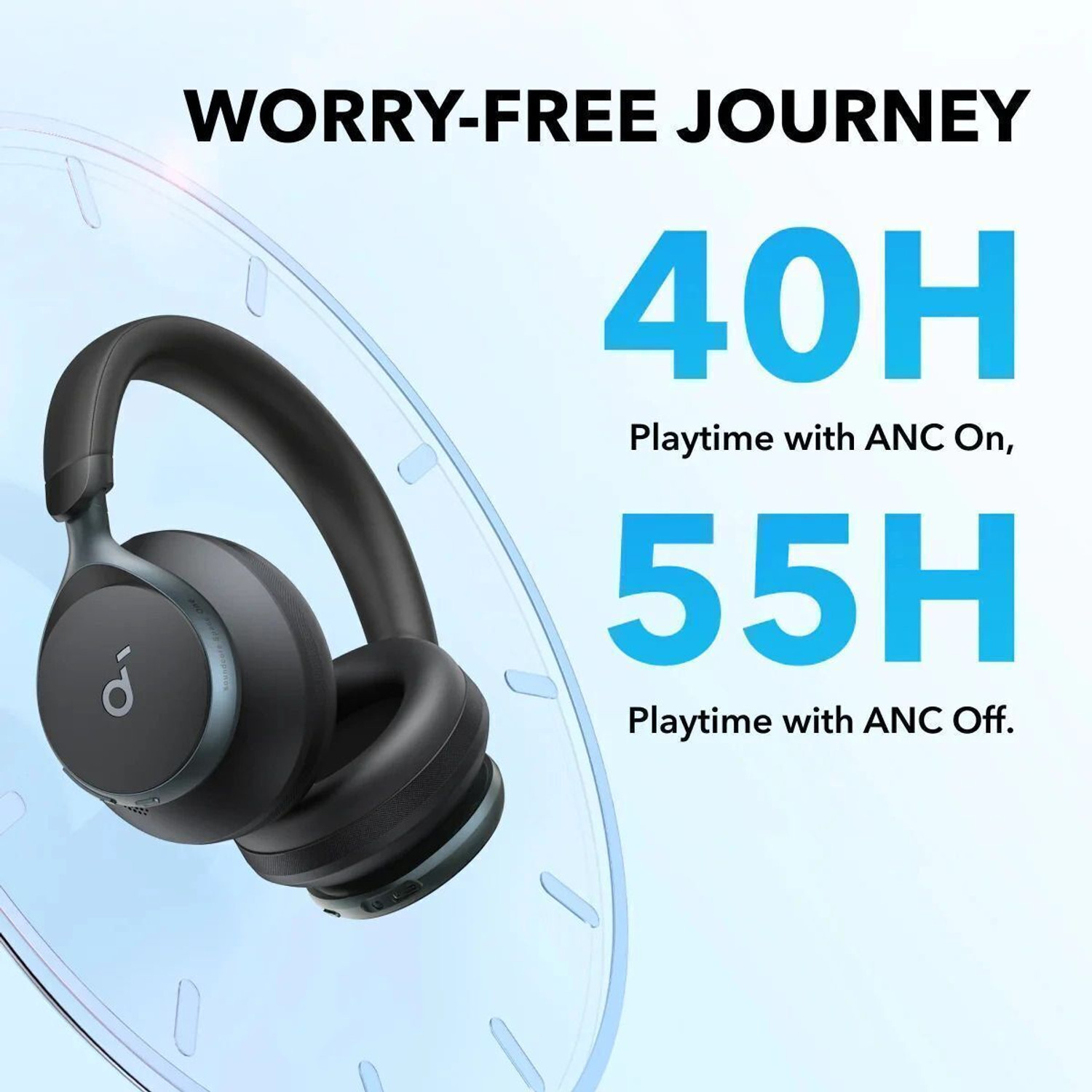 Image of Soundcore by Anker Space One, 40H ANC Playtime, LDAC Hi-Res, Foldable design, Ergo Design Bluetooth
