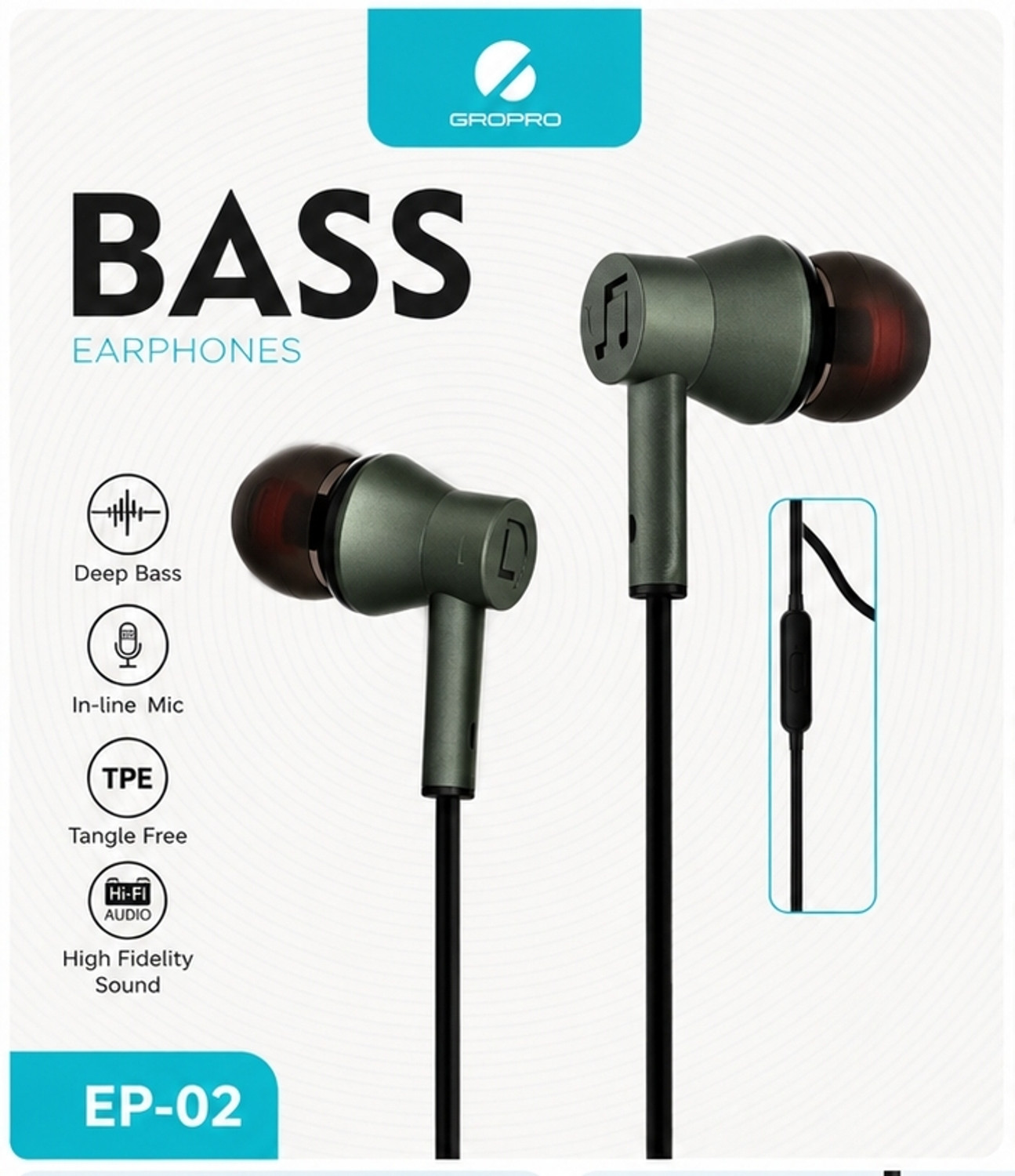 Image of Gadpro EP-02 Wired Headset (Black, In the Ear)