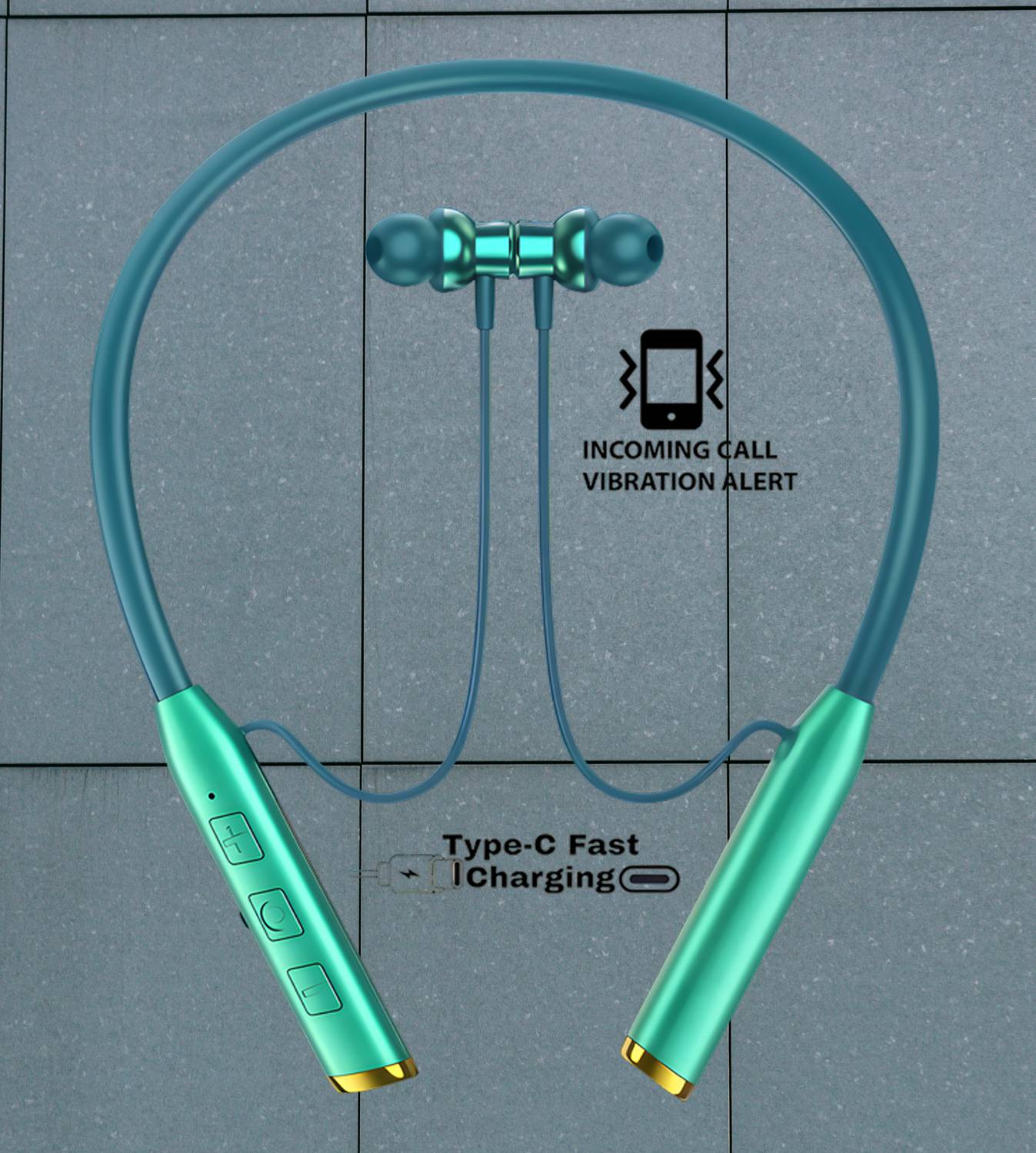 MR.NOBODY N80 Vibration Alert 48 Hours Playtime Cancellation Waterproof Neckband AD46 Bluetooth