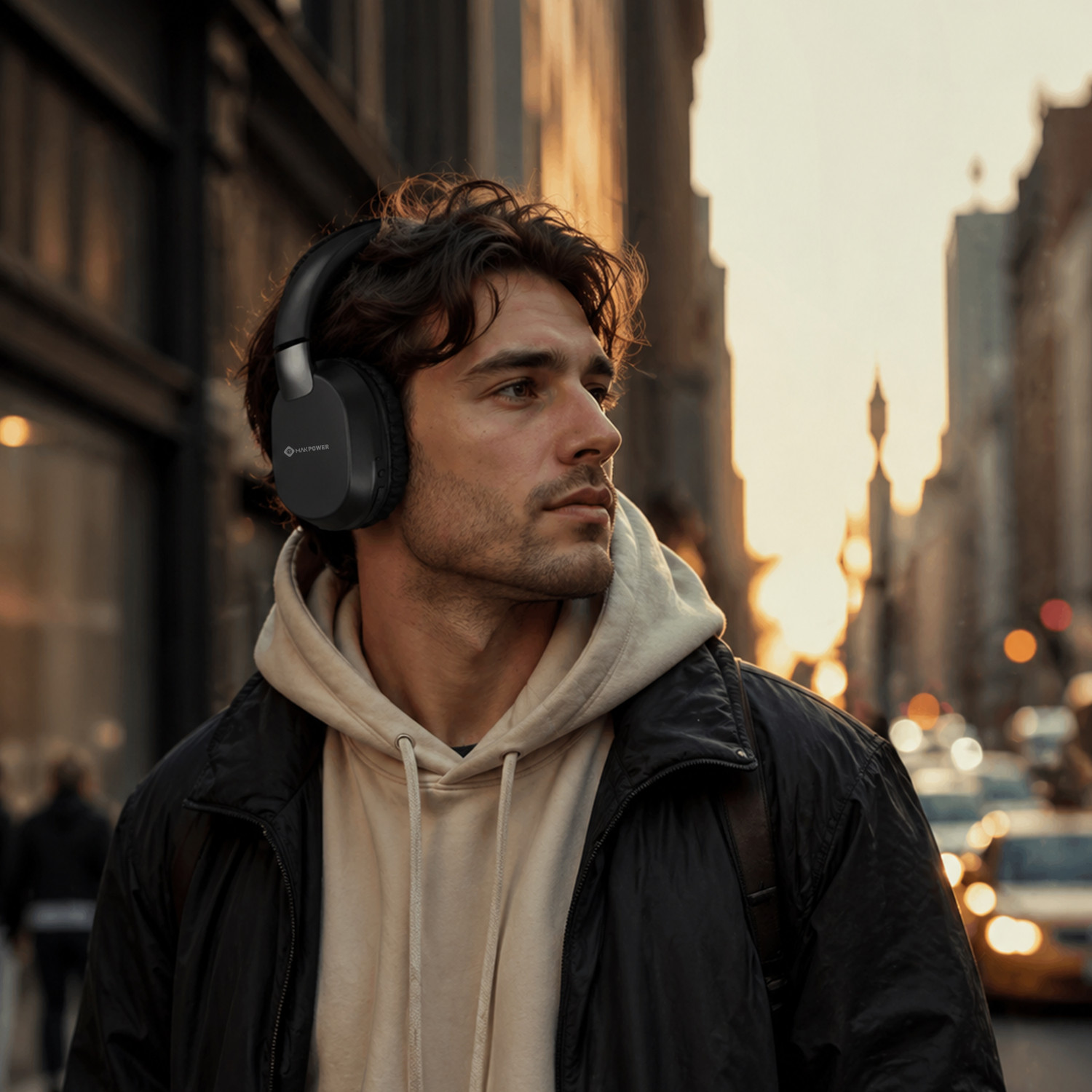 Image of MAK POWER Falcon with 60H Playback, Ideal for Music, Gaming & Calls, Wireless Over-Ear Bluetooth
