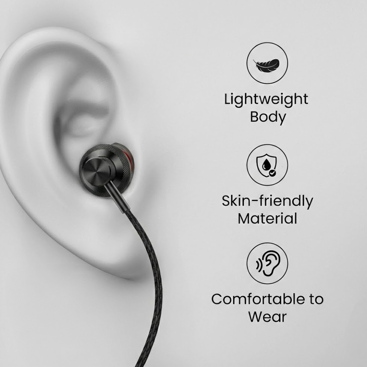 Image of REALFIT 3.5mm Wired In-Ear Earphones with Deep Bass and Clear Calling Mic Wired