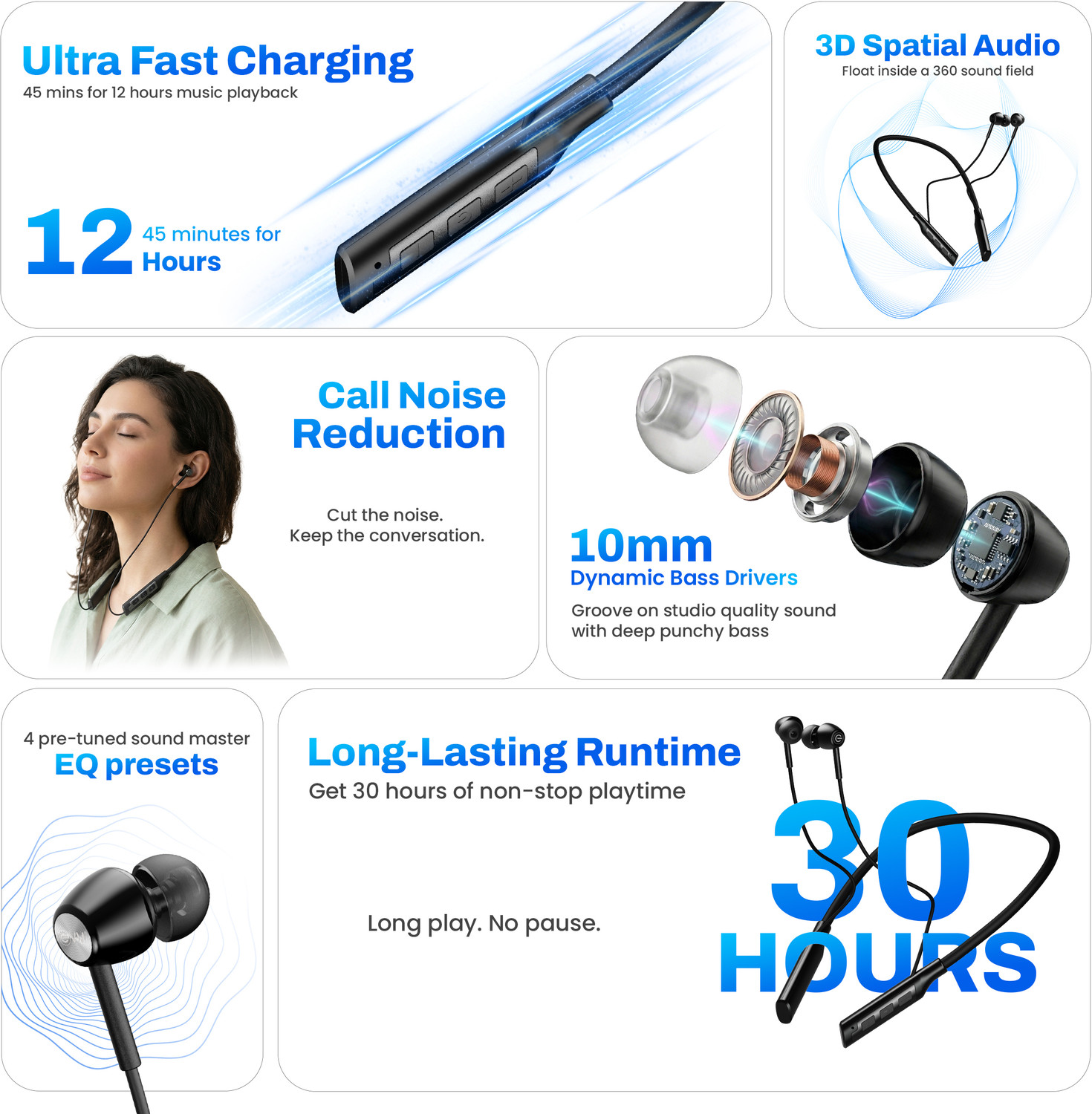 Image of EVM EnWave Headset [New Launch] 30Hrs Playtime | 10mm Drivers | Magnetic Hallswitch Bluetooth