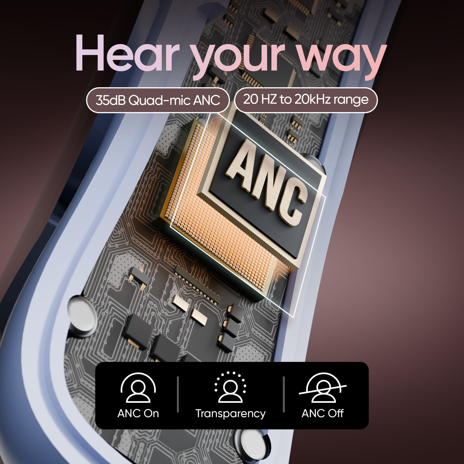 Image of Mivi SuperPods Claro TWS [New Launch], 35dB ANC, 3D Soundstage, Spatial Audio, BTv5.4 Bluetooth