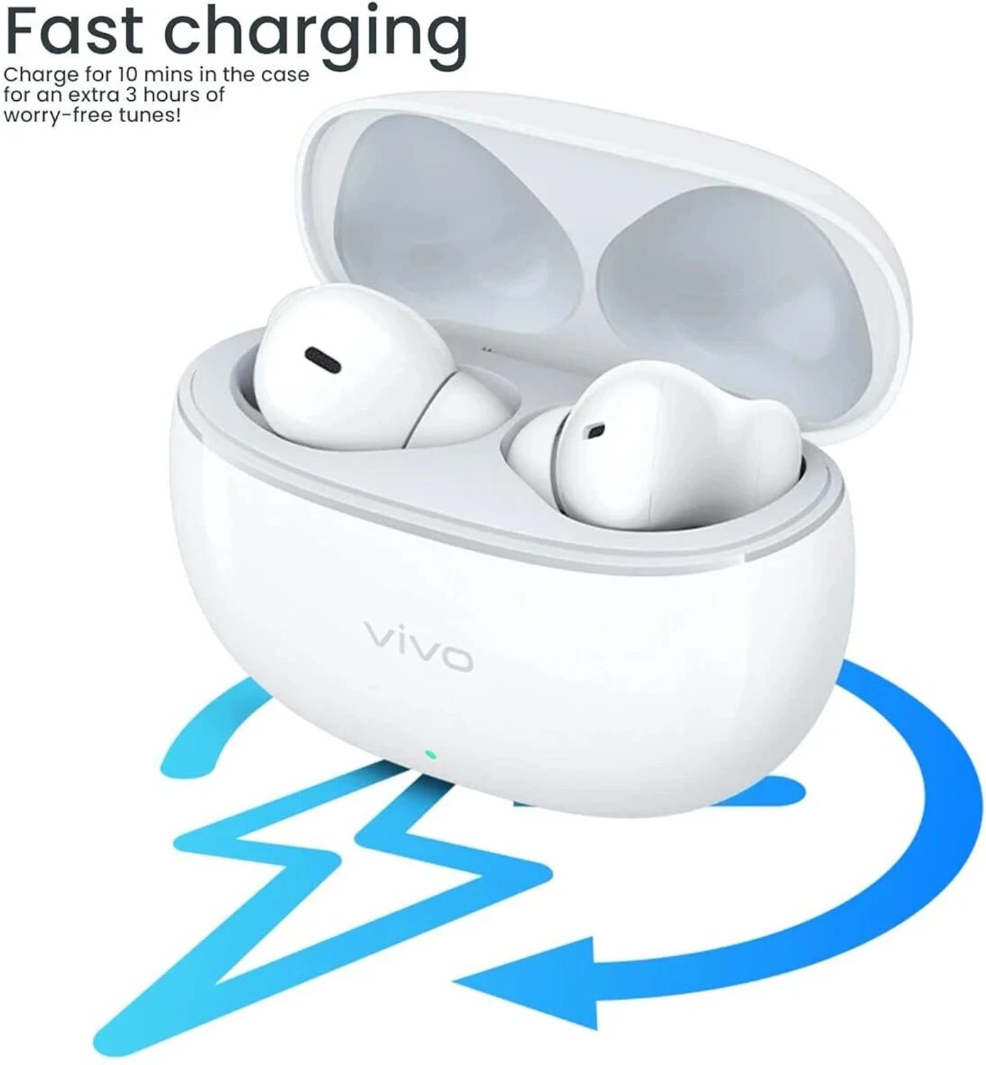 Image of vivo TWS 3e Wireless Earbuds | 42 Hours Backup | Noise Cancelling | Bright White Bluetooth