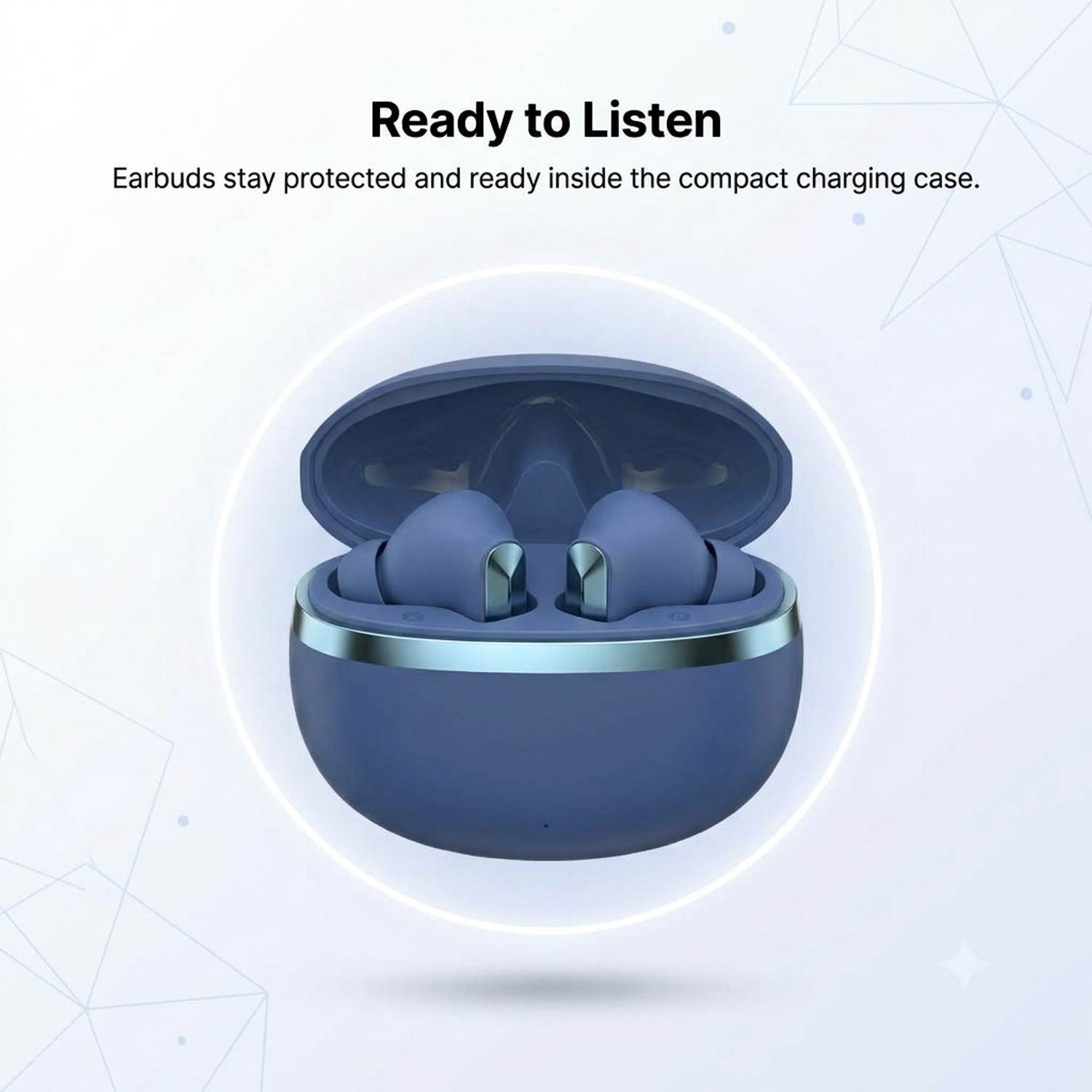 Image of ROAR Bluetooth Earbuds with Clear Music and Comfortable Fit for Work and Travel Bluetooth Headset (Blue, True Wireless)
