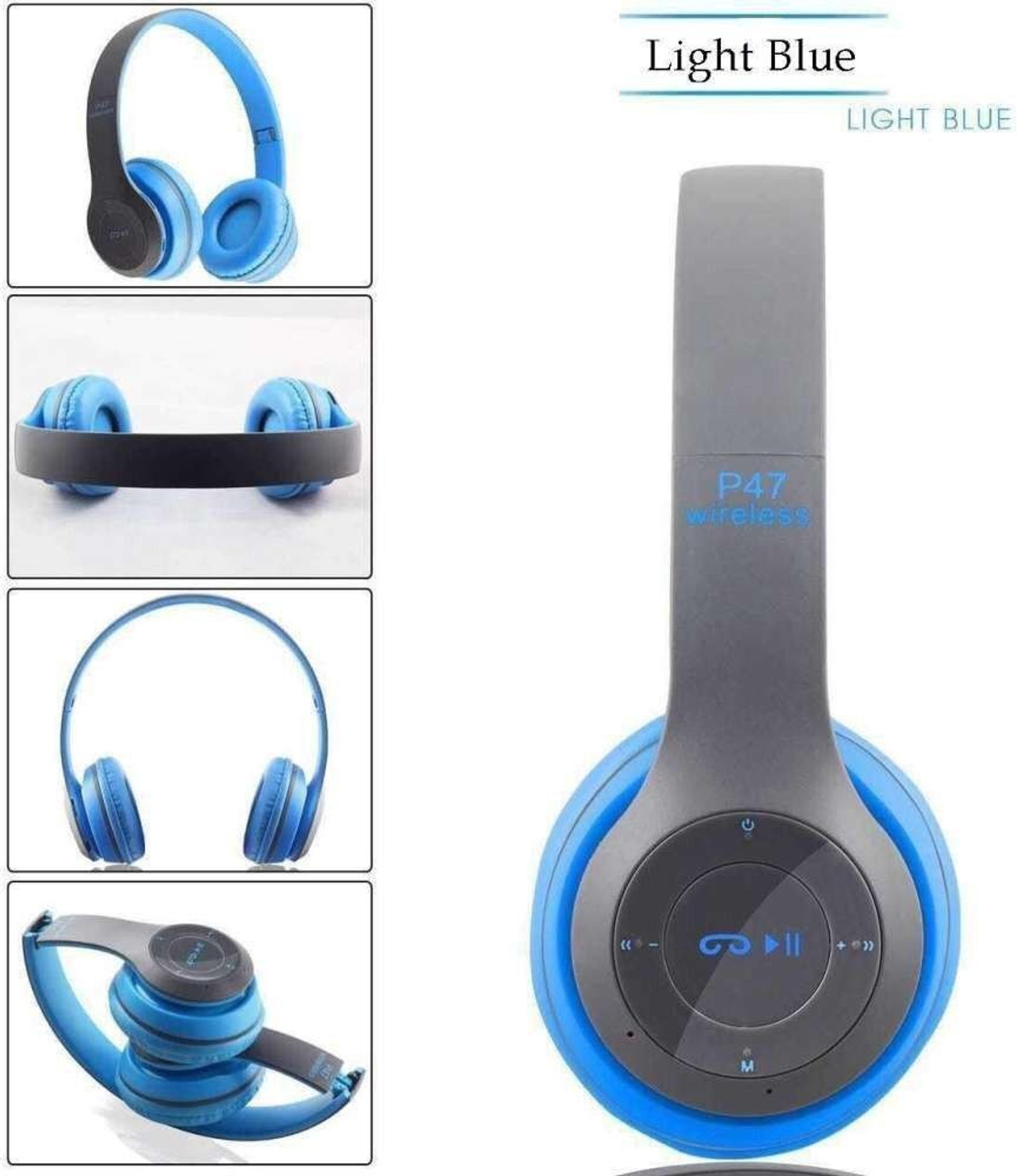 Image of MITYASI P47-BlueZ87 Bluetooth Headset (Blue, On the Ear)