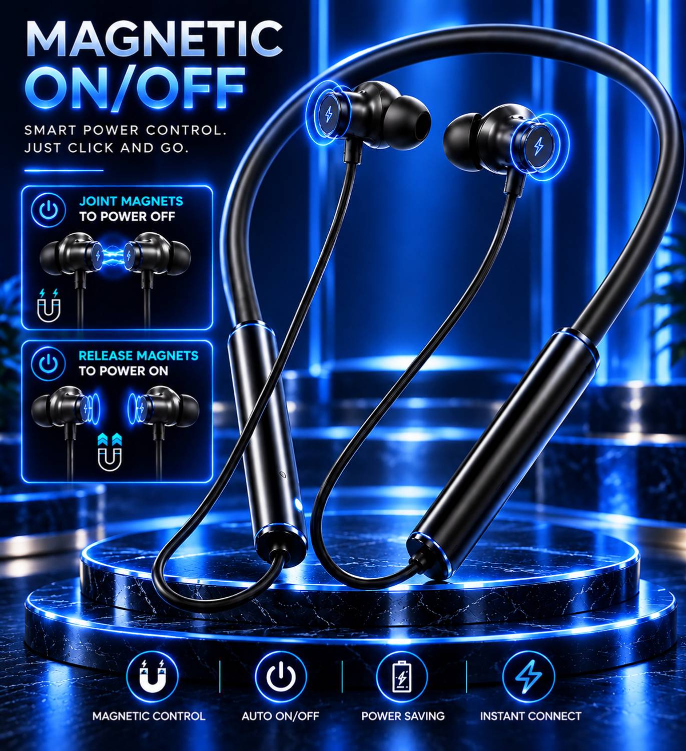 F FERONS Wireless Running Premium Deep Bass Noise Cancelling Stereo Headphone Bluetooth