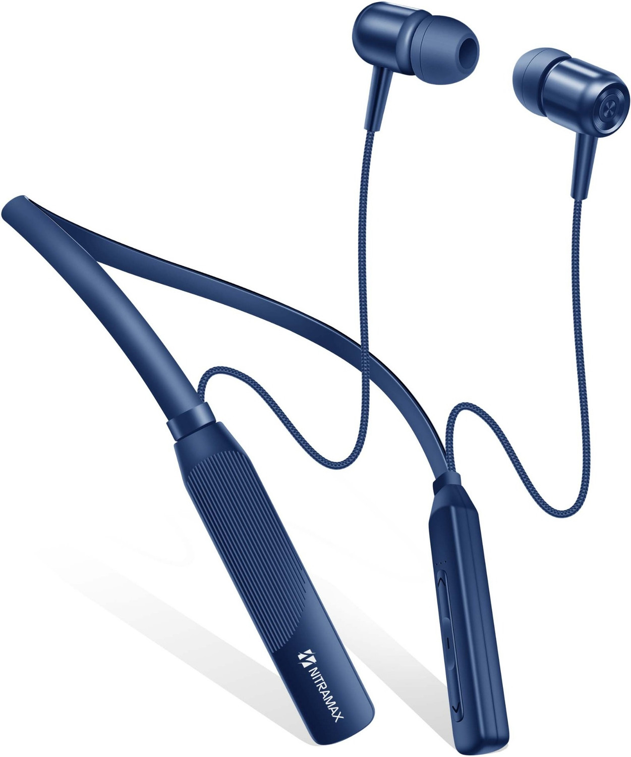 Image of NITRAMAX Bluetooth Neckband Earphones, Blue, 20 Hour Playtime,Bluetooth 5.4 V Bluetooth