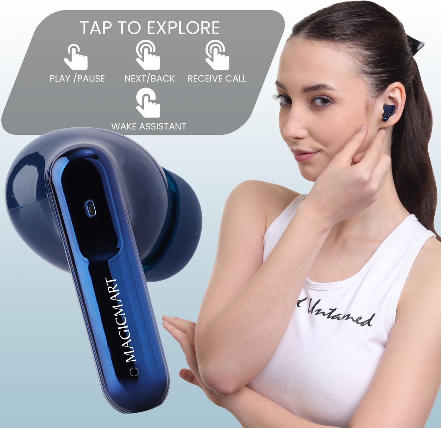 Image of MAGICMART New 151 Earbuds Hd Sound & 40hr Playtime, Dual Pairing 4 Mic ENC, Bluetooth