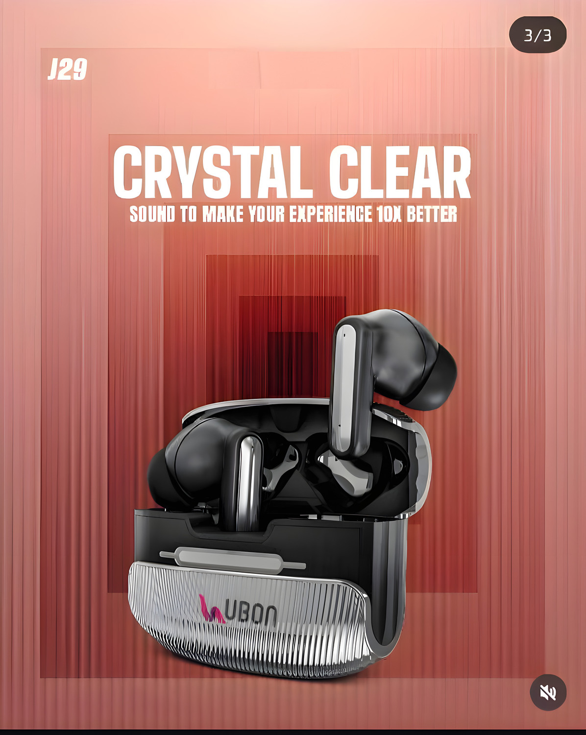 Image of EARBASS Ubon J29 Ultra Low Latency, Quad Mic ENC, IPX5, Fast Charging With RGB Light Bluetooth