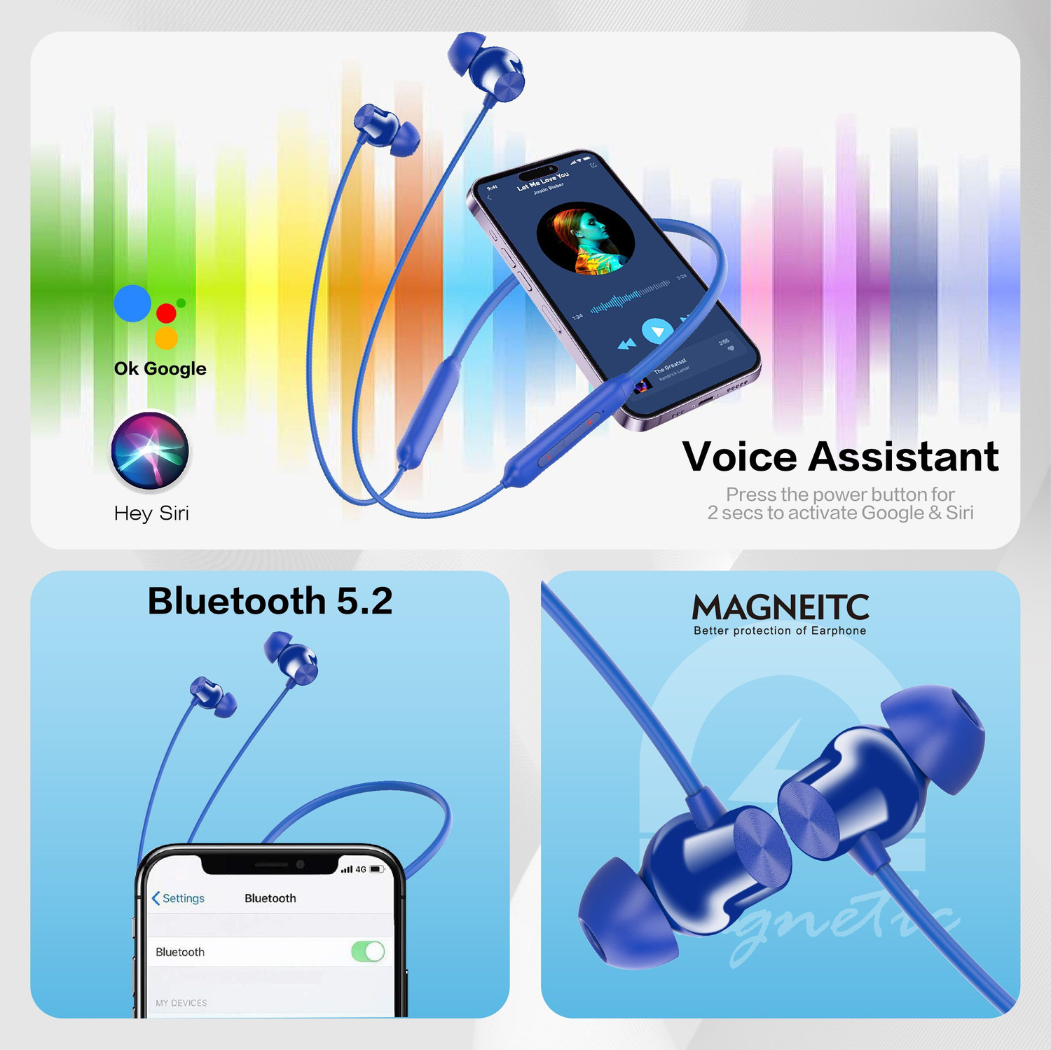 Image of TECHFIRE T60 Bullets Wireless Z Bass Edition Neckband headphone with 40 hr playtime Bluetooth