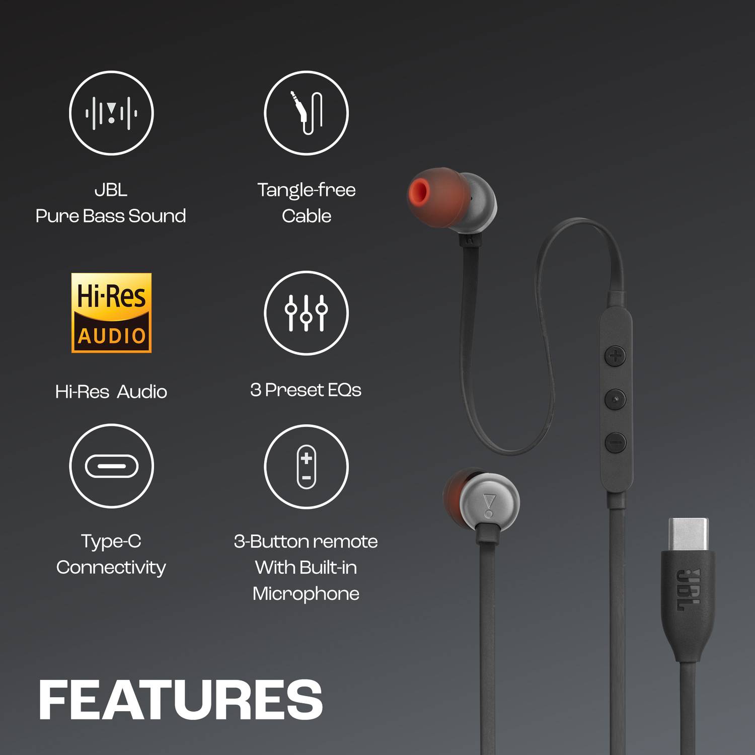 JBL Tune 310C USB-C Headphones - Image 2