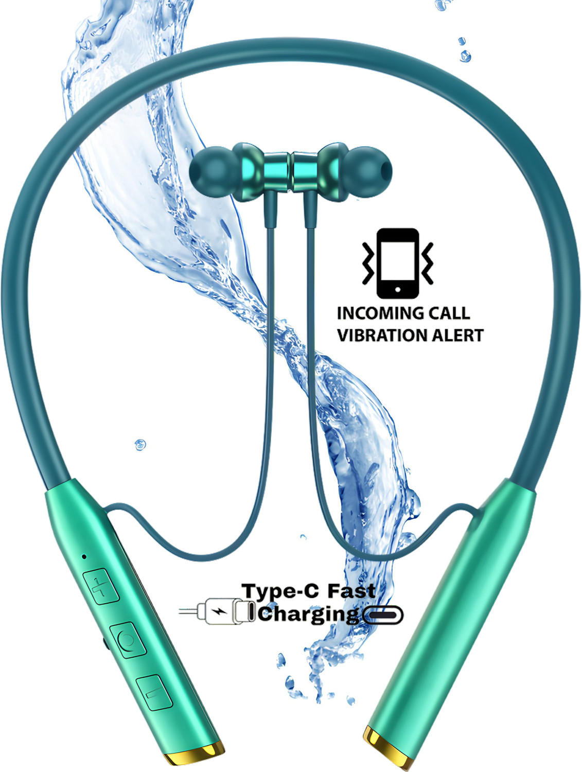 Image of GREE MATT N80 Vibration Alert 48 Hours Playtime Cancellation Waterproof Neckband T2 Bluetooth