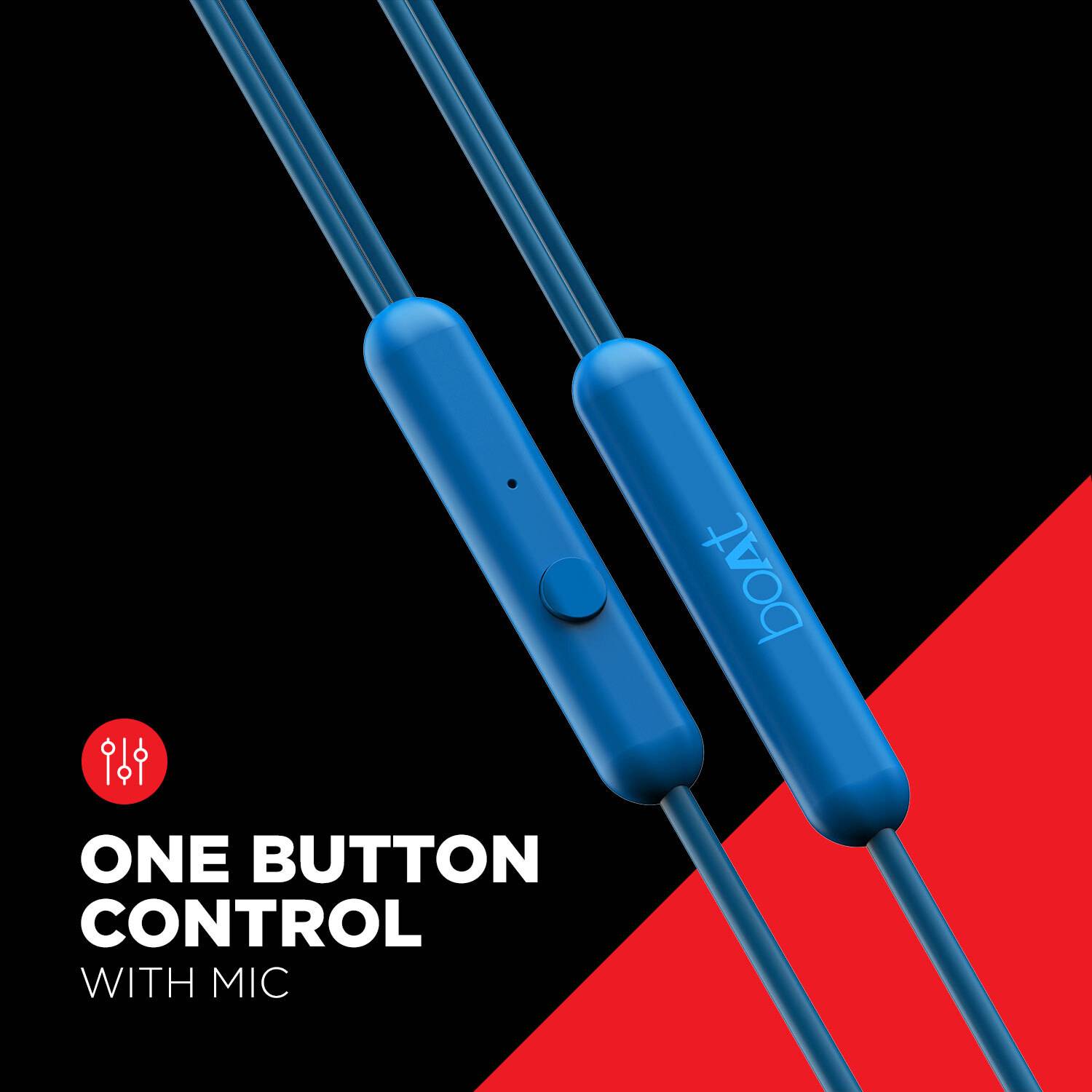 boAt Bassheads 104 Wired Earphones Blue - Image 3