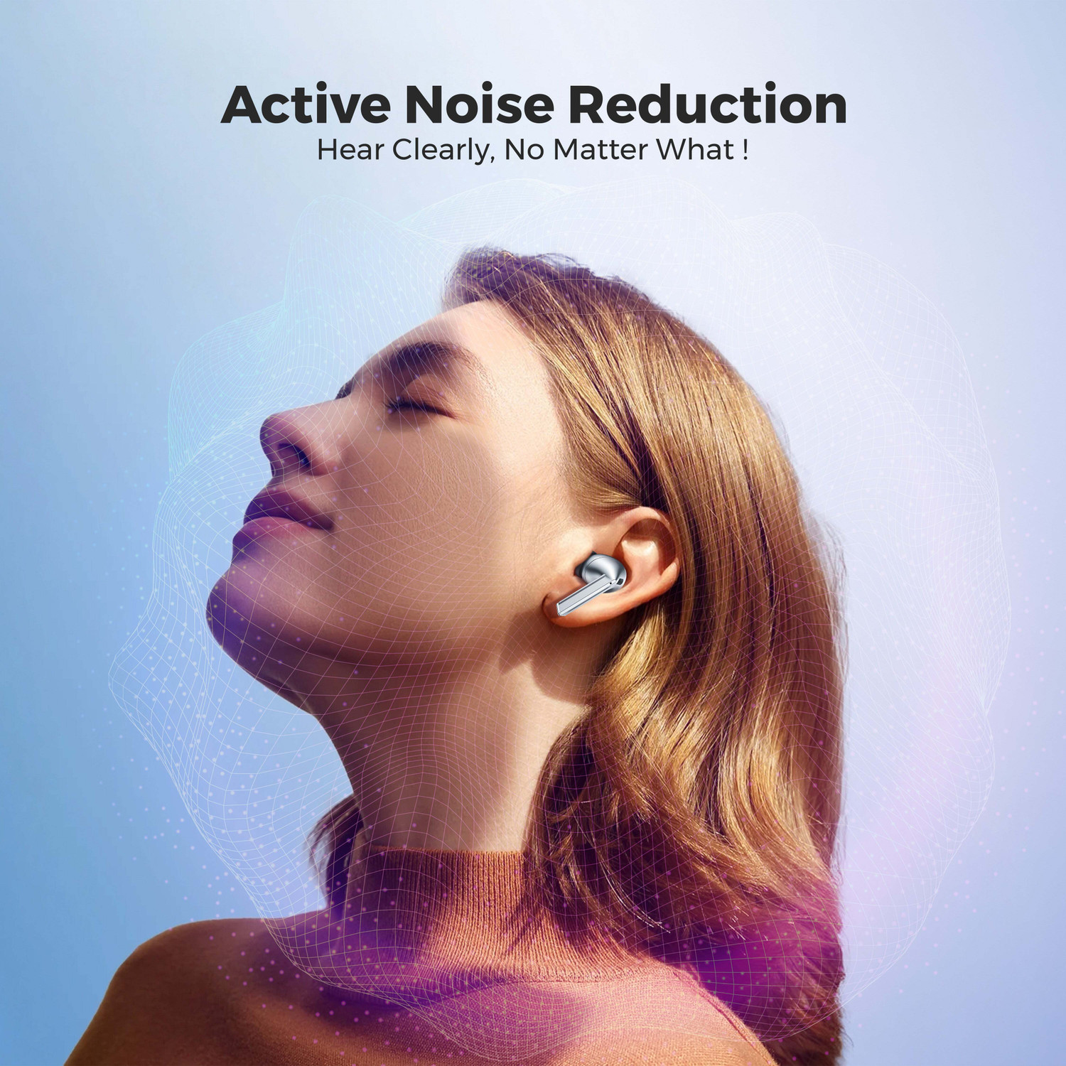 Image of Ubon J37 Airtiger Pro 4 ENC Mic Earbuds, 45Hrs Battery, v5.4, Powerful Bass Driver Bluetooth Headset (Gray, True Wireless)