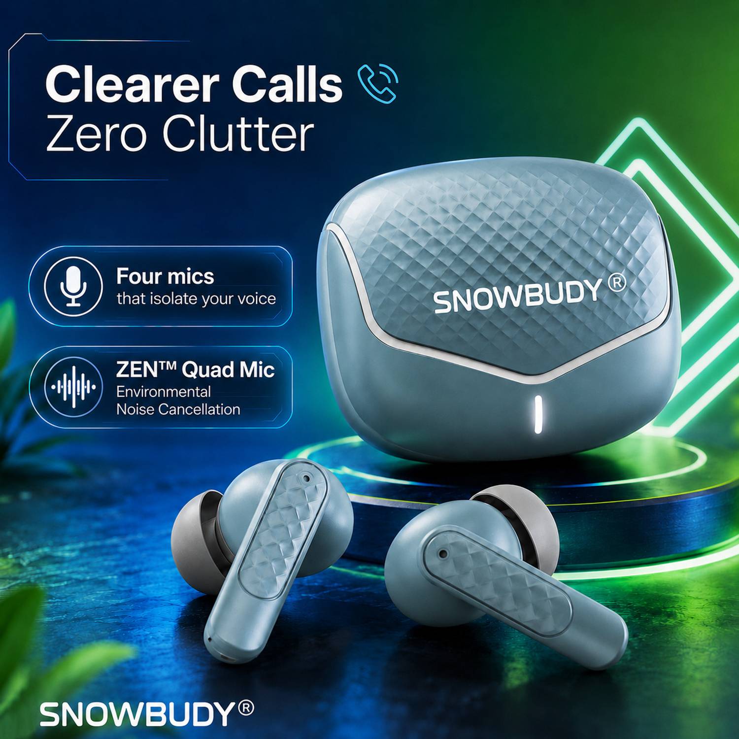 snowbudy True Wireless Earbuds with 70H Playtime - Image 3