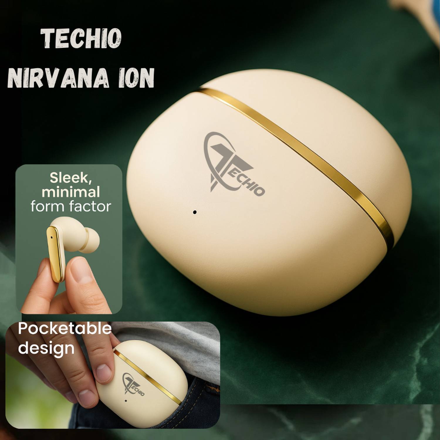 TECHIO NoiseGuard ENC Earbuds, 40Hr Playback - Image 5