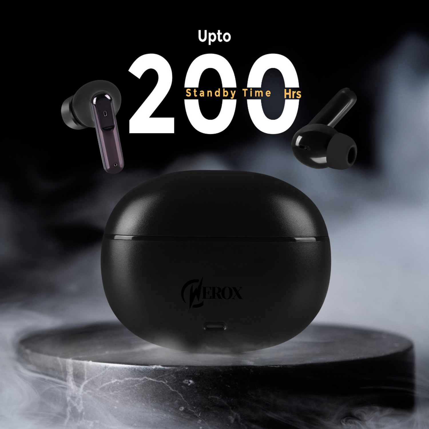 Image of WEROX WX-236 TWS Earbuds 48H Playtime with Dolby Atmos, 12.4 mm Dynamic Bluetooth Gaming
