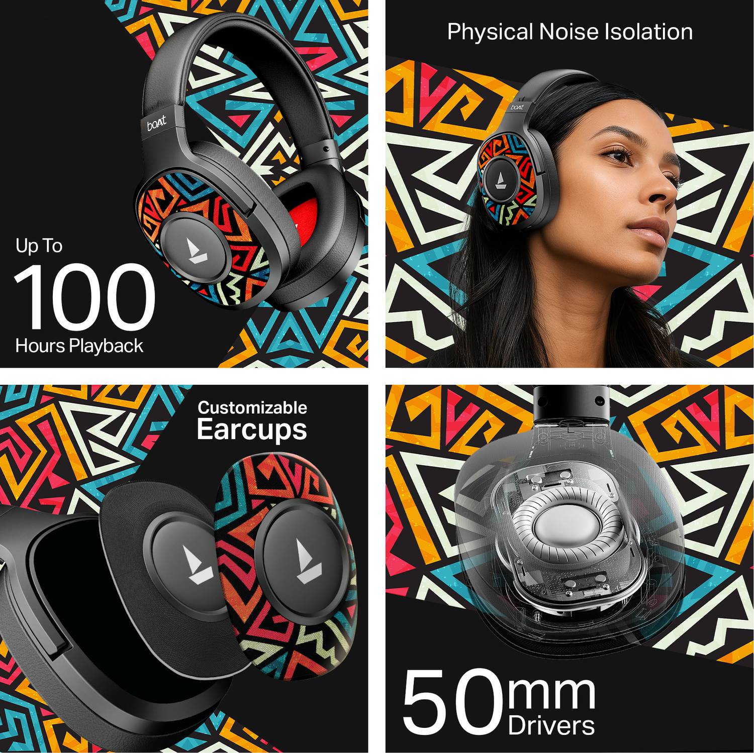 boAt Rockerz Plus 550 Customizable Earcups - Image 3