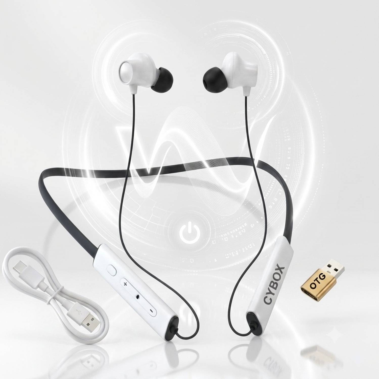 CYBOX NK163 Neckband Headphone 48hr Playtime - Image 1