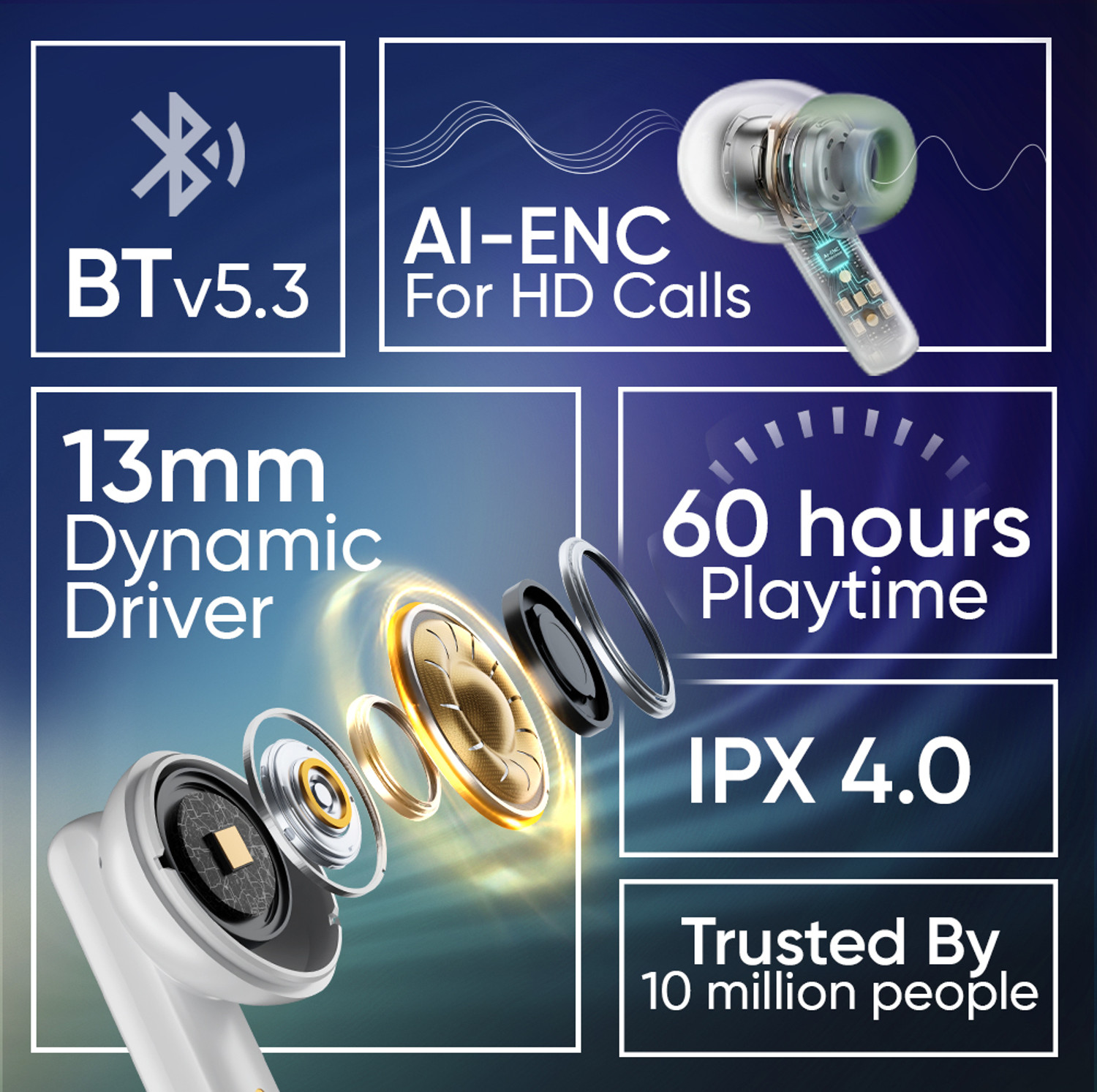 Image of Mivi DuoPods Oris [New Launch] AI ENC Bluetooth