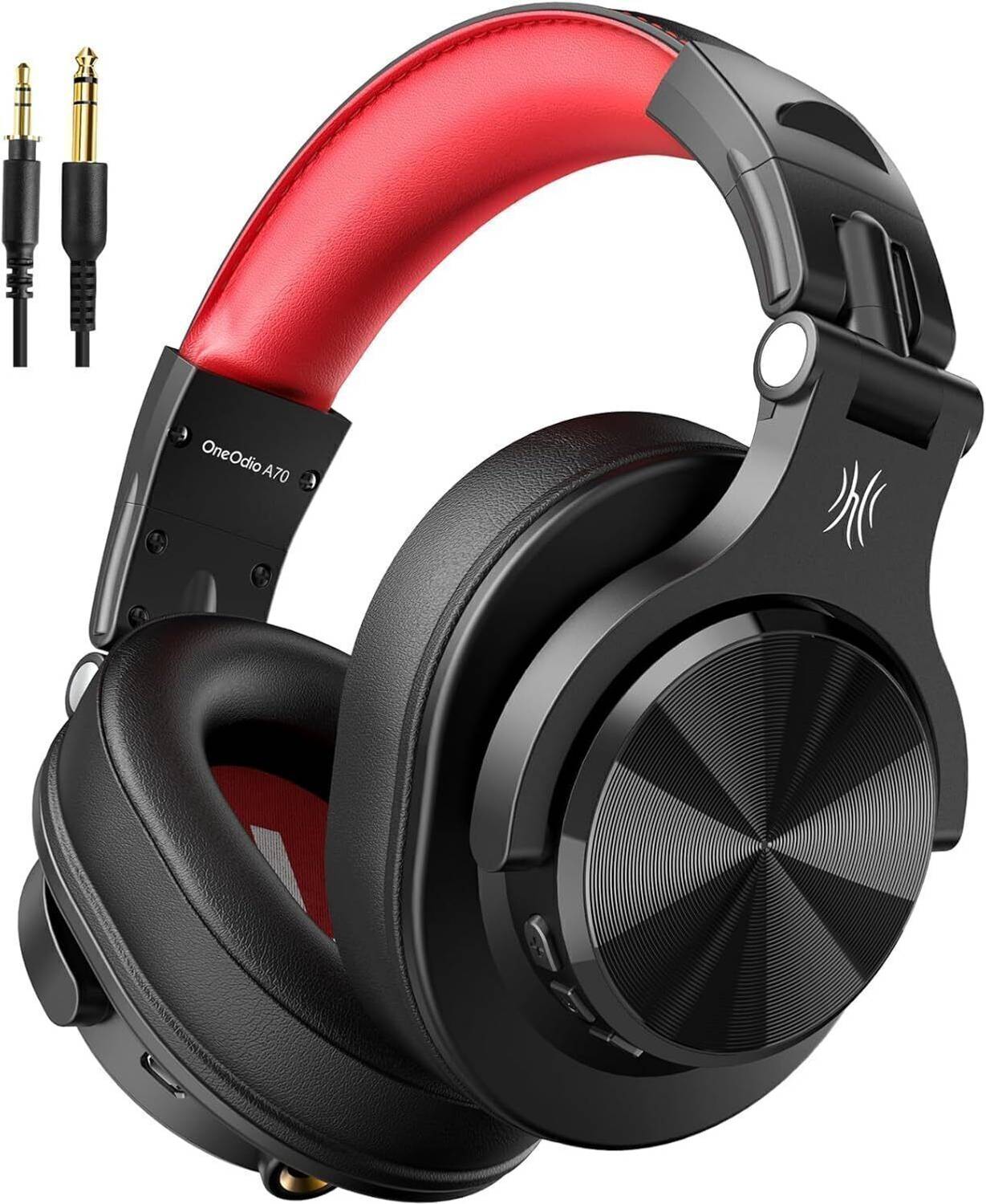 Oneodio A70 Bluetooth & Wired Gaming Headset (Red, Black, On the