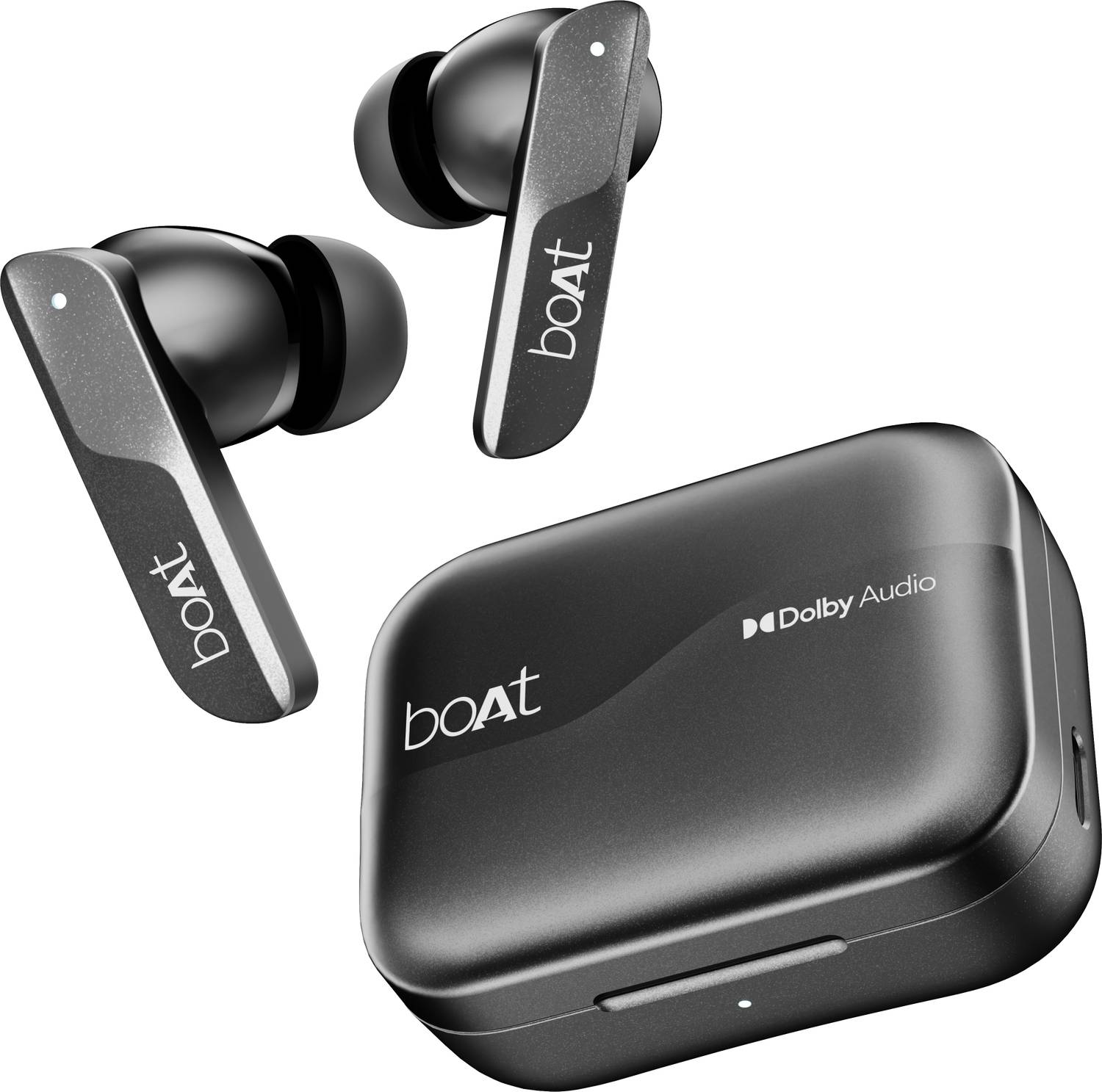 boAt Airdopes 800 w/ Dolby Audio, 4 Mics AI-ENx Tech, Titanium Dr