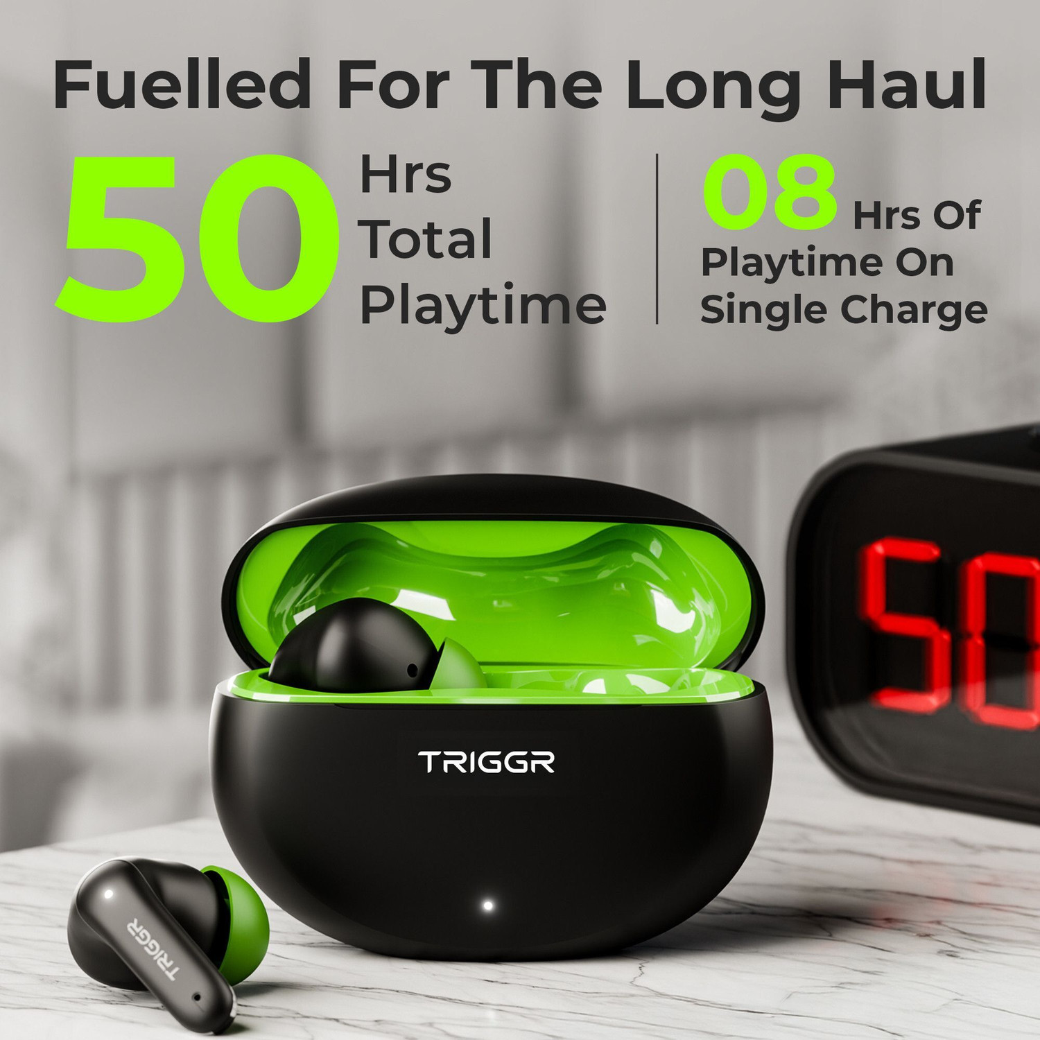 Image of TRIGGR Ultrabuds N3 with Crisp Calling, 50H Playtime, 13mm Drivers, BassXpand Bluetooth