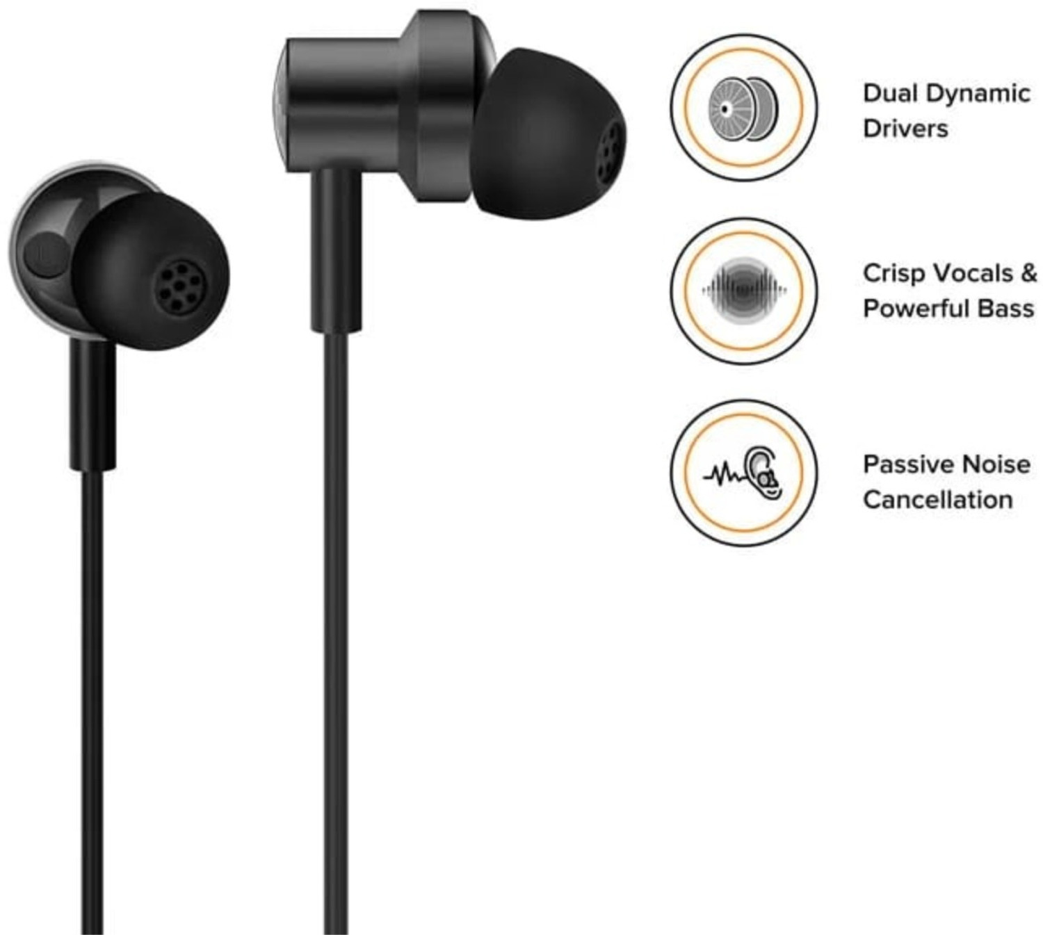 Image of SUPERFLASH Dual Driver Premium L-Shaped(3.5mm Plug) Stereo Magnetic Analog EarBuds Braided Wired Gaming