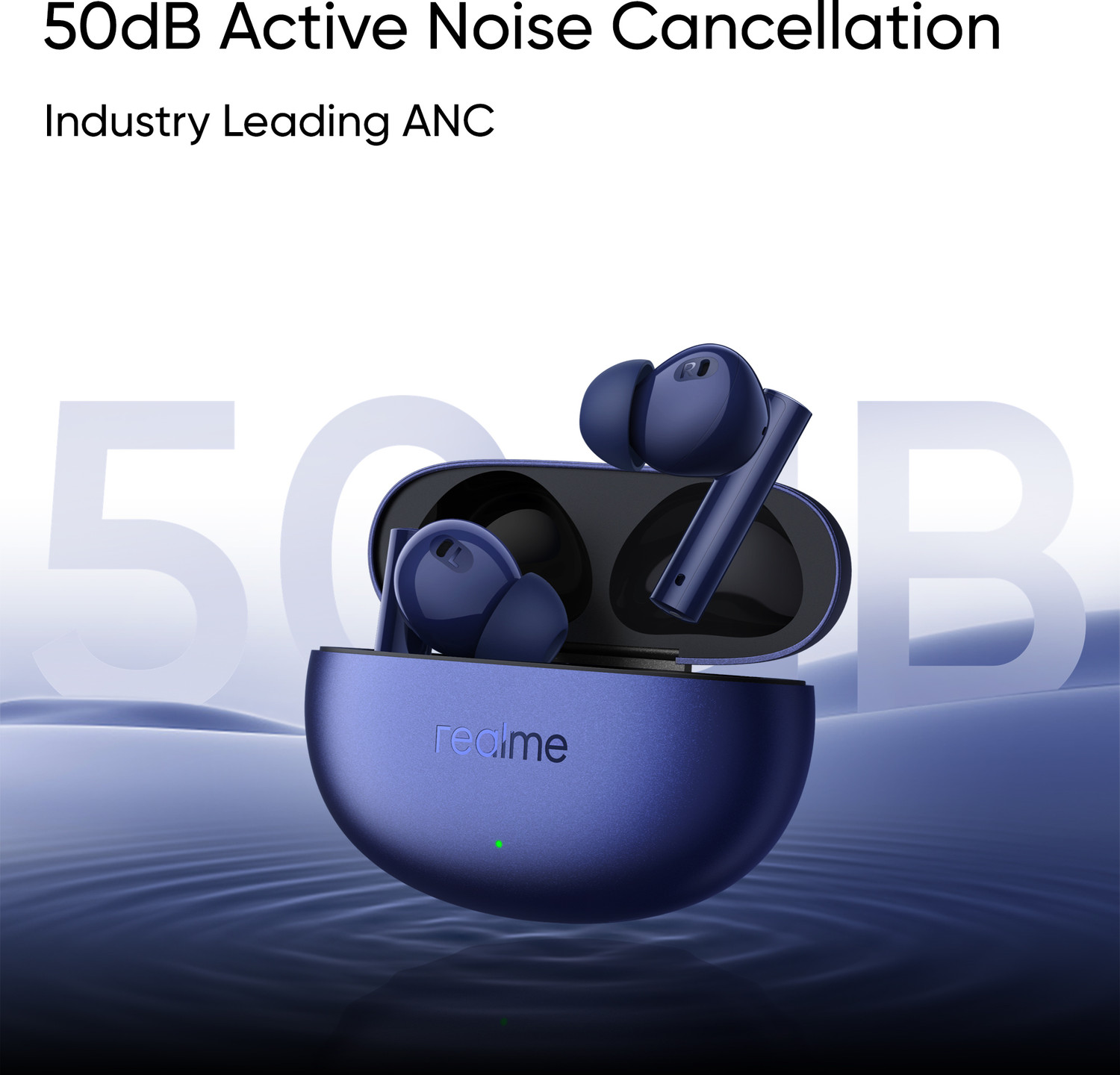 Image of realme Buds Air 5 with 50dB ANC, 12.4mm Dynamic Bass Driver and upto 38 hours Playback Bluetooth