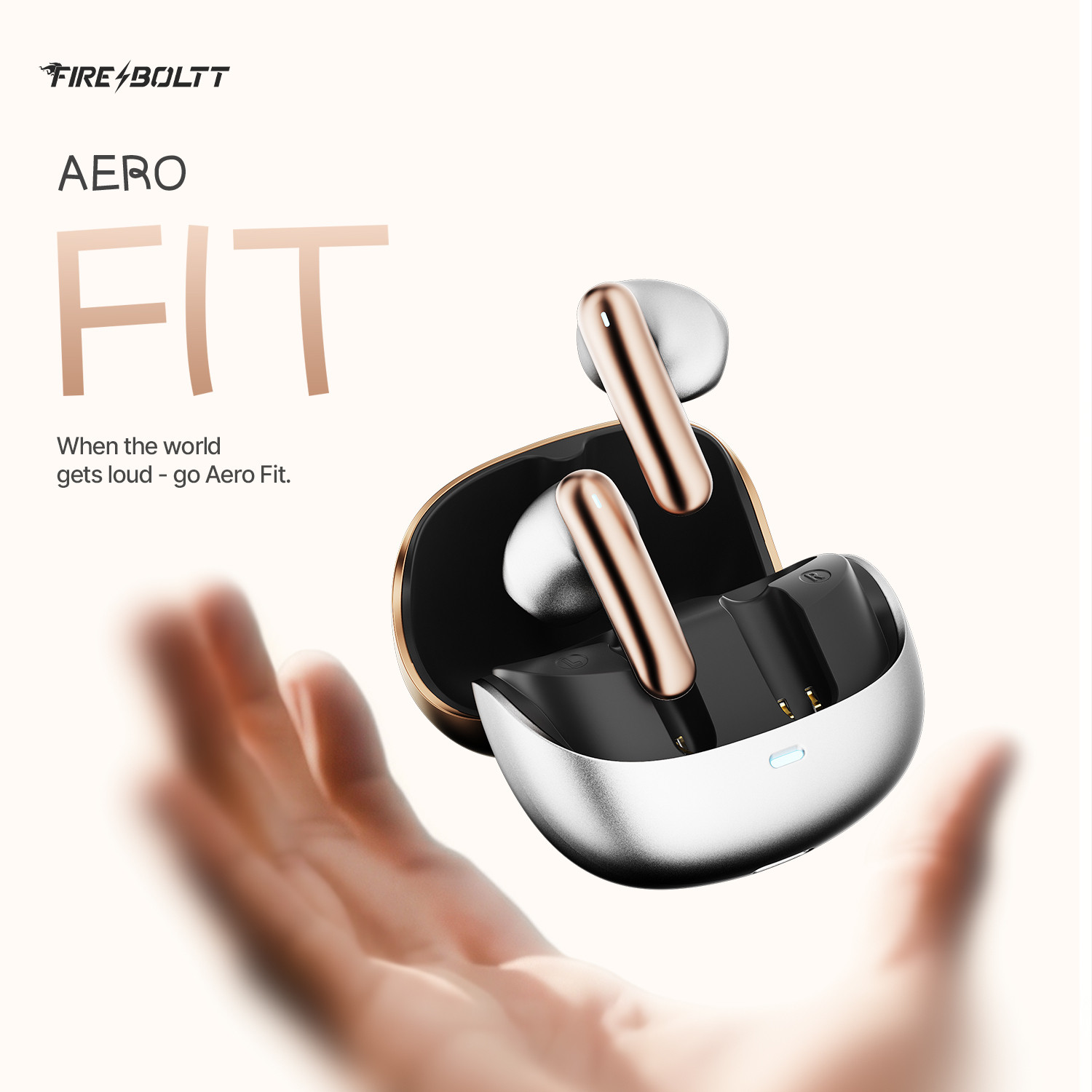 Image of Fire-Boltt Aero Fit TWS Earbuds, Custom EQ Profiles, 50H Battery, Quad Mic ENC, BT 5.4 Bluetooth