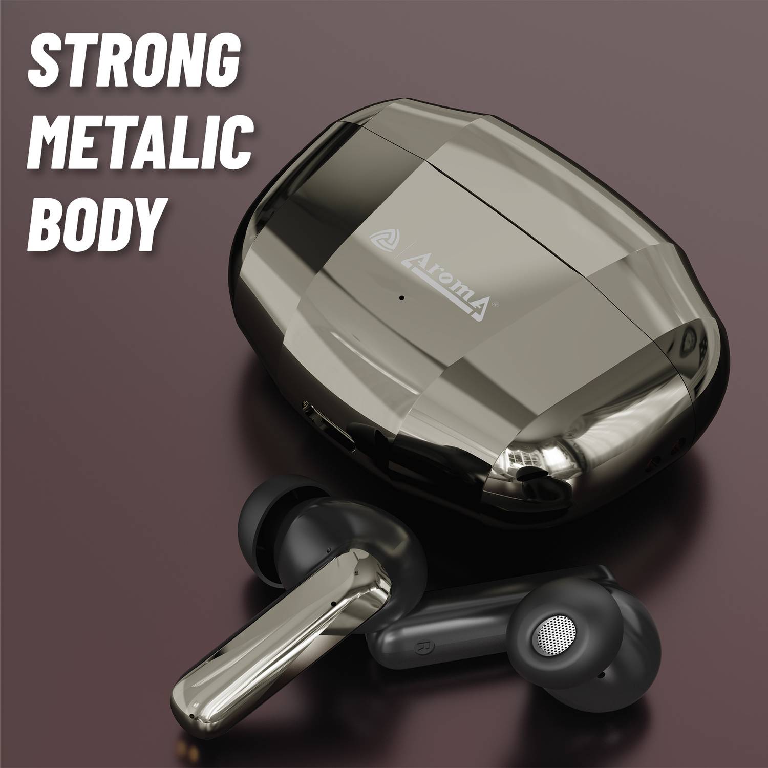 Aroma TWS2 V5.4 Upto 60Hr Playtime*, ENC, Dual Paring, Fast Charging, - Image 2