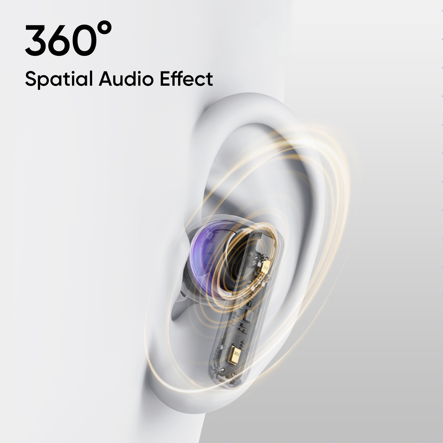 Image of realme Buds T310 with 12.4mm Driver, 46dB ANC, Spatial Audio and upto 40 hours Playback Bluetooth Headset (Vibrant Black, True Wireless)