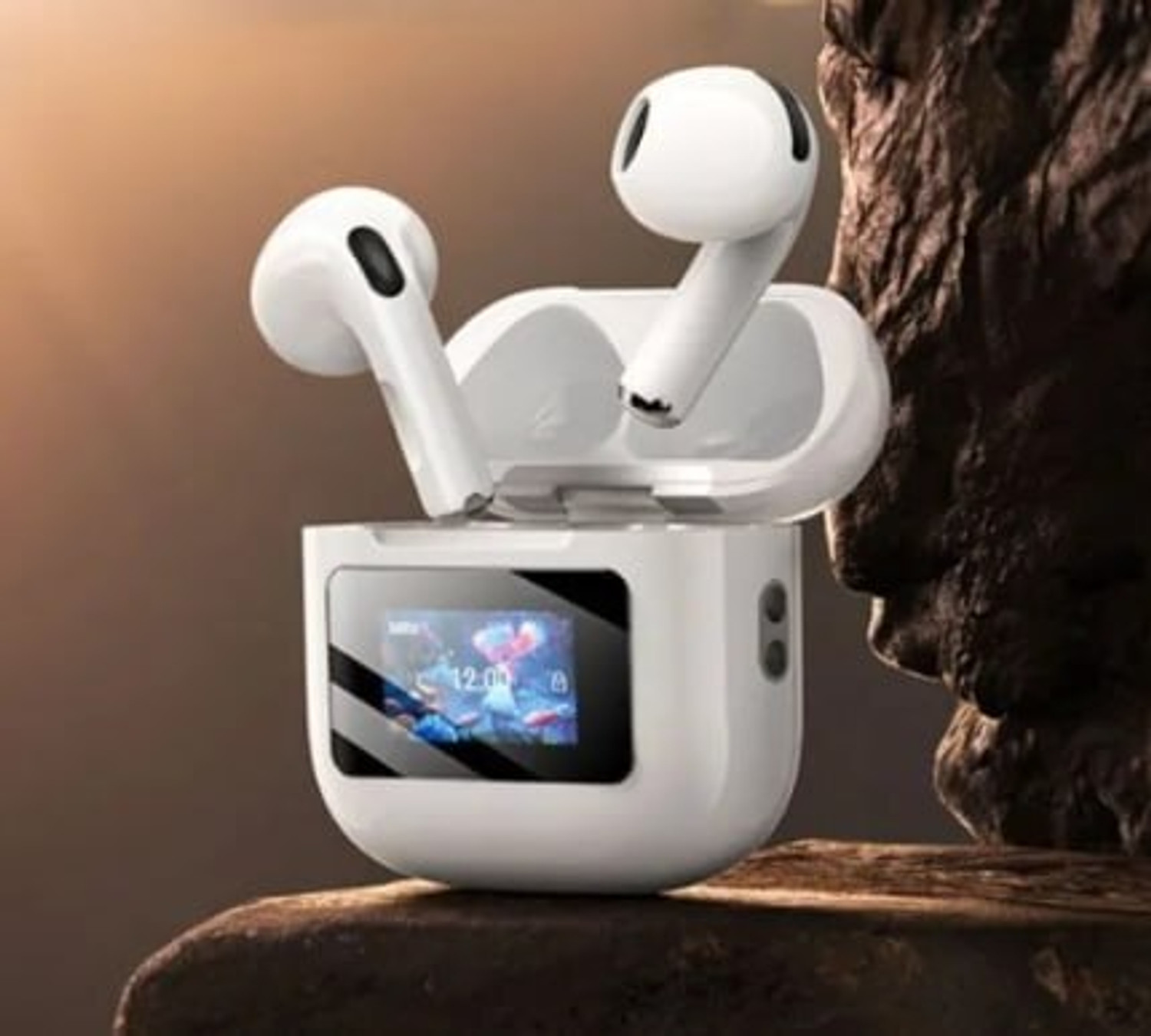 Image of techtree EW82 COLORFUL LCD TOUCH SCREEN TWS HEADSET (PREMIUM PRODUCT) Bluetooth