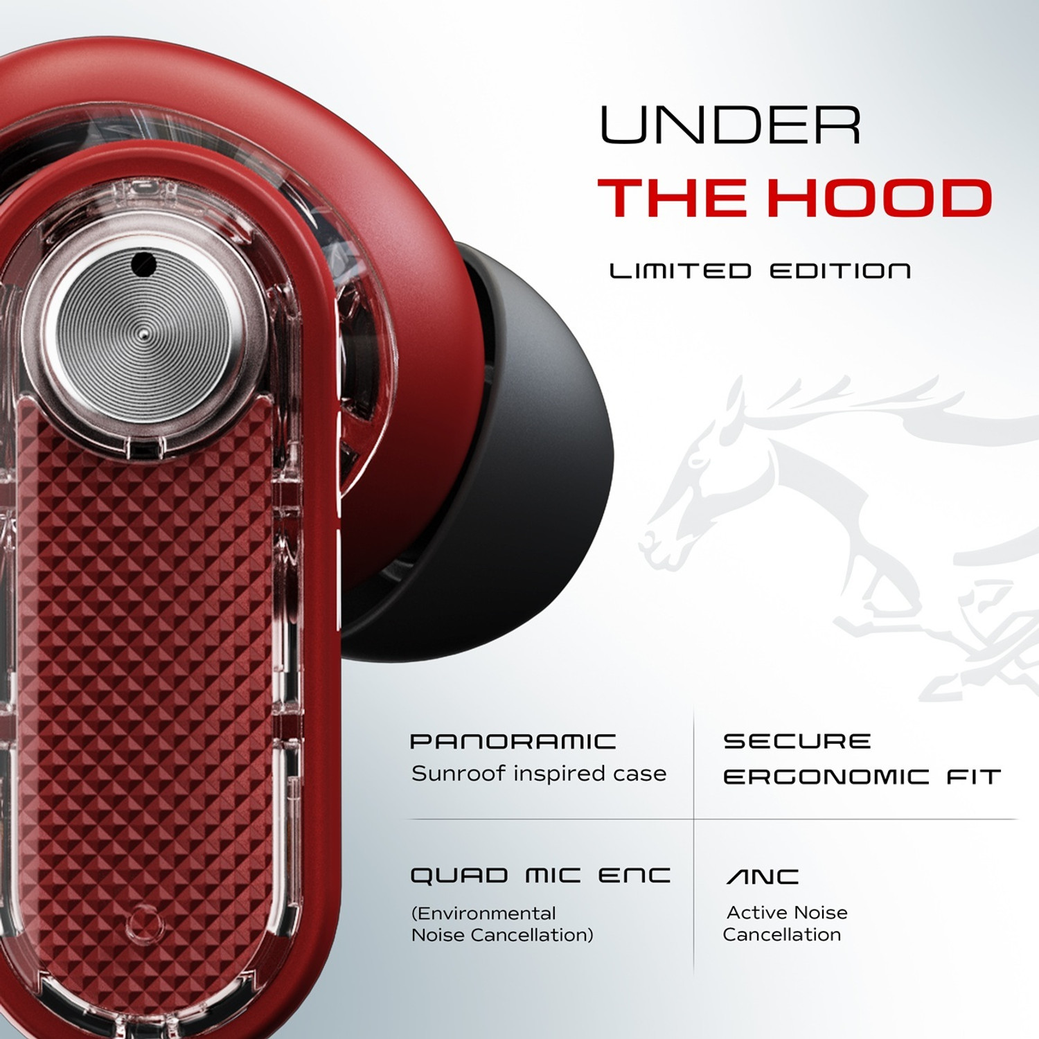 Image of GOBOULT Mustang Sprint, App Support, Dual Pairing, 60Hrs, 32dB ANC & Quad Mic ENC, 6.0v Bluetooth