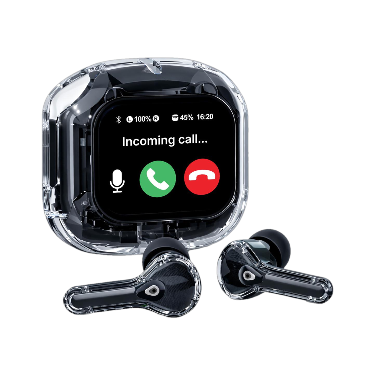 Image of PTron Bassbuds NX TWS w / Touch Screen, 55hrs Playtime, HD Mics & AI-ENC Clear Calls Bluetooth
