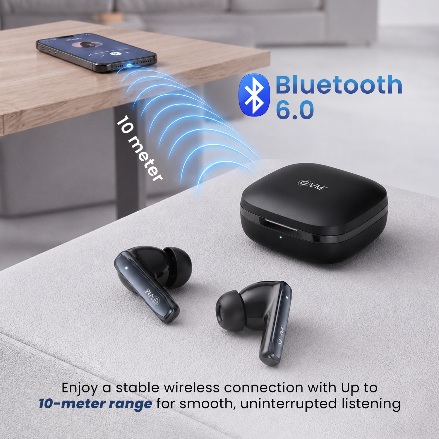 Image of EVM EnPods with Superior Bass, Immersive Sound, HD Calling Mic, 10m Wireless Range Bluetooth
