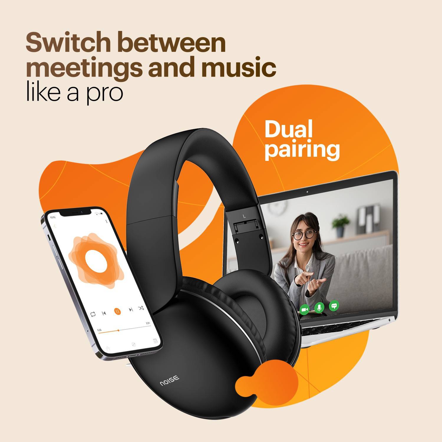 Noise TWO 50H Playtime Bluetooth Headphones - Image 5