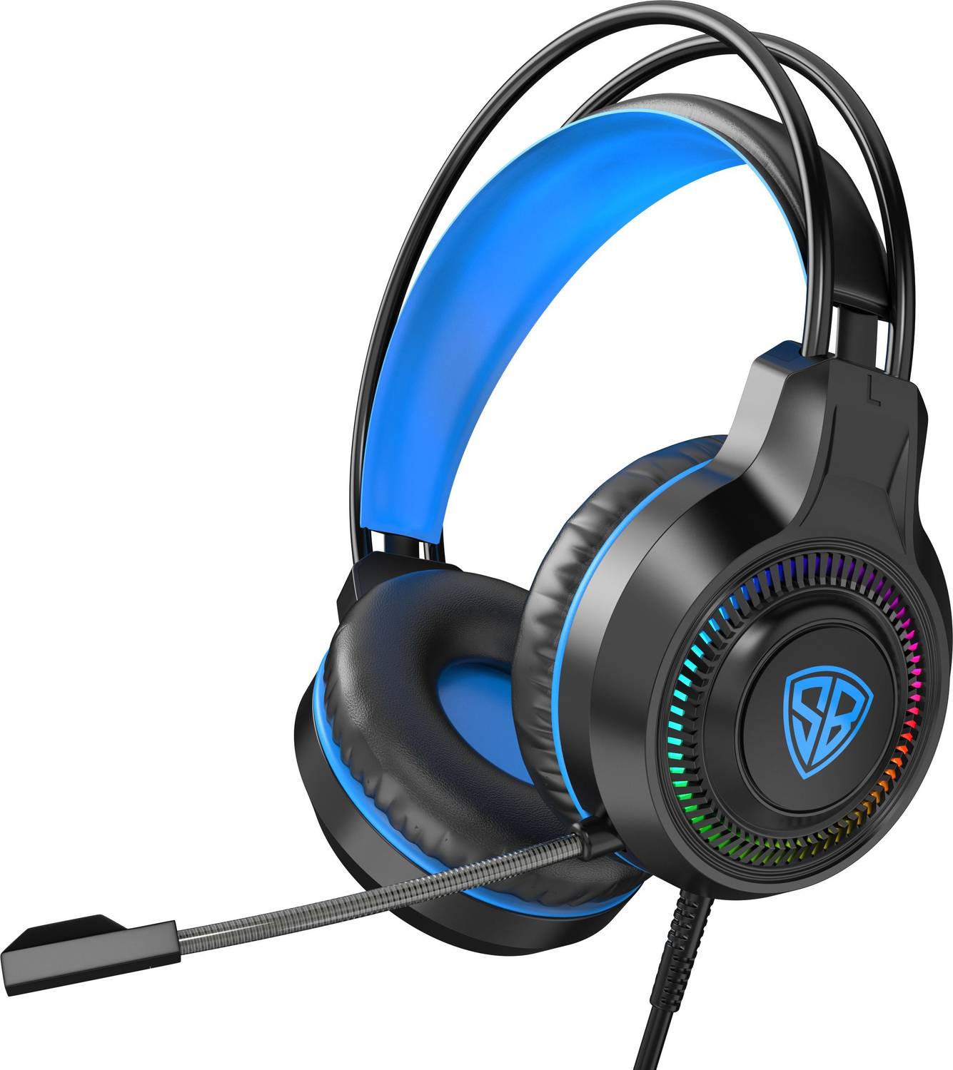 SpinBot BattleBudz H2 Headphone RGB Light Boom Mic Suspension Hea
