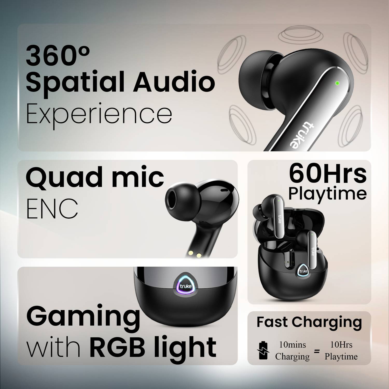 truke Buds F1 Ultra with 60 Hours Playtime - Image 2