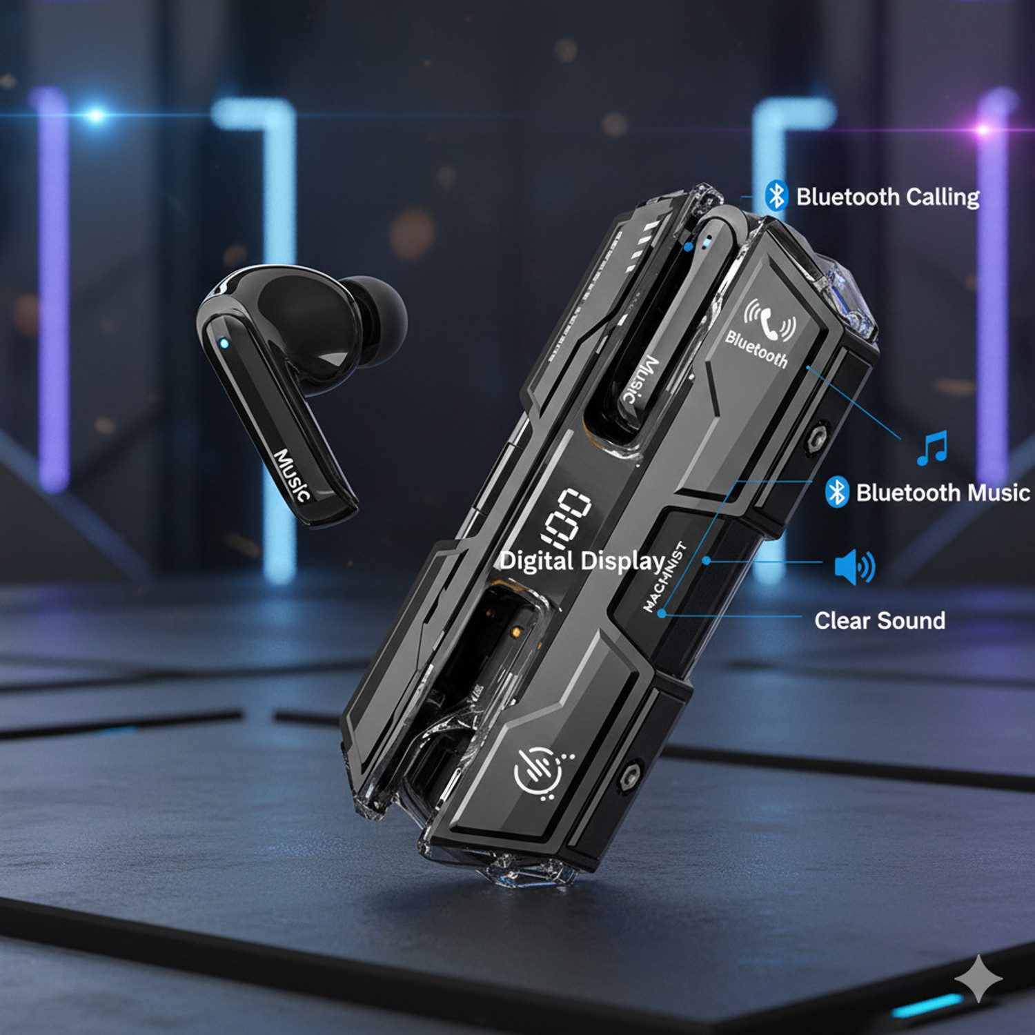 Image of MECKWELL K8 True Wireless Earbud Active Noise Reduction Bluetooth High Sound Quality Bluetooth