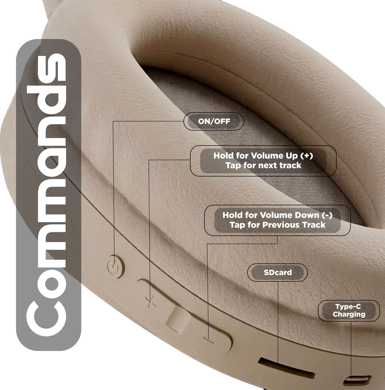 Image of MAK POWER CRUSHER with 60H Playback, Perfect for Music, Gaming & Calls Wireless Over-Ear Bluetooth