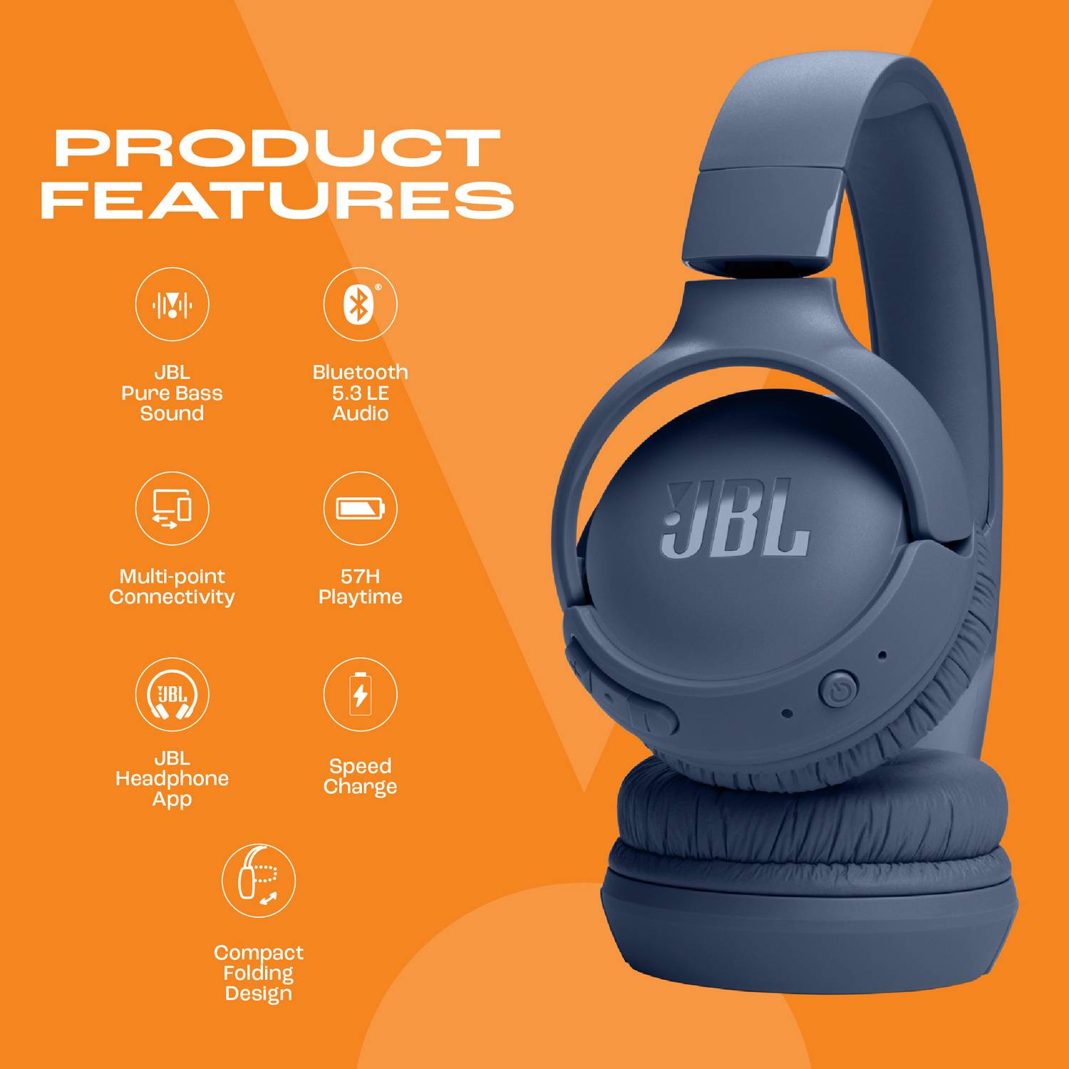 JBL Tune 520 BT 5.3LE Bluetooth Headset - Image 3
