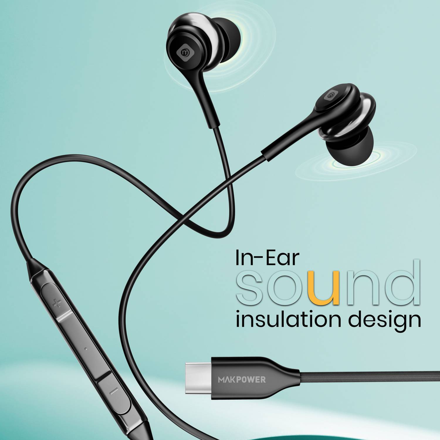 MAK POWER USB C Earphones Wired - Image 2