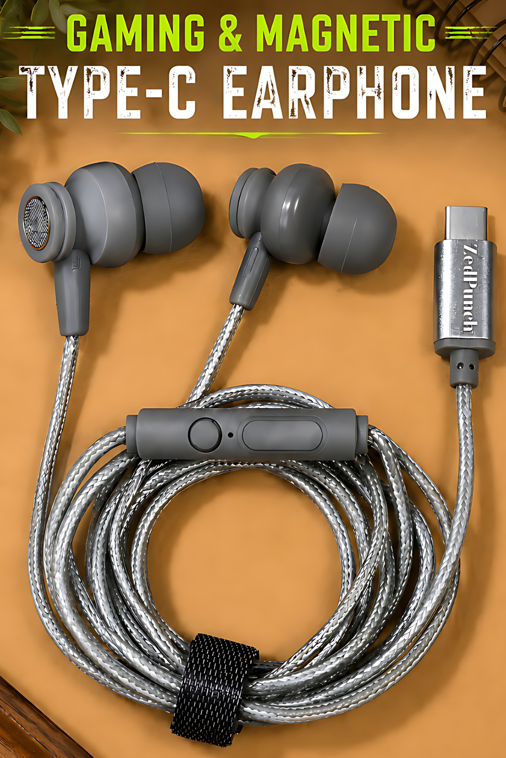 Image of ZedPunch Gaming Type-C Wired Magnetic Earphones With Mic & 1 Button Control USB-C Device Wired Gaming