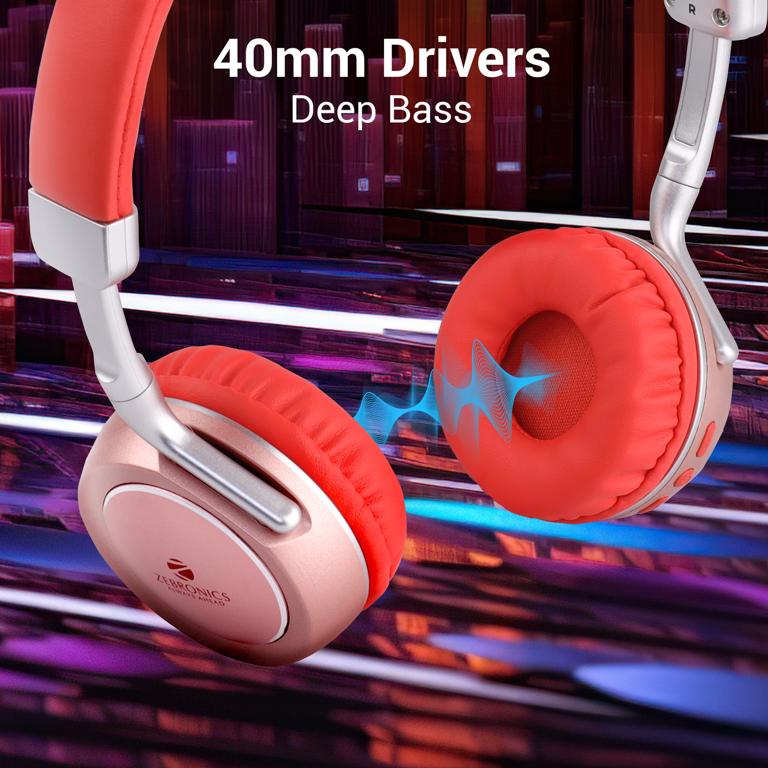 Image of ZEBRONICS Zeb-Duke 2, with 60h Backup, BT v5.4, Gaming Mode, ENC, Deep Bass, Dual Pairing Bluetooth