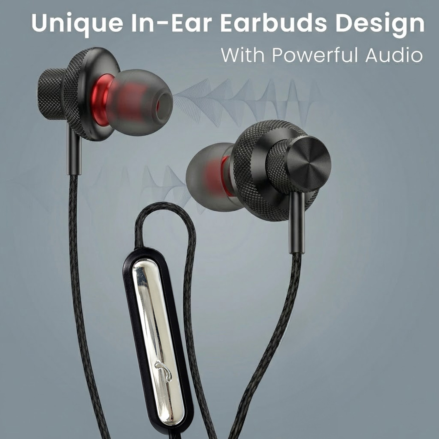 Image of REALFIT 3.5mm Wired In-Ear Earphones with Deep Bass and Clear Calling Mic Wired