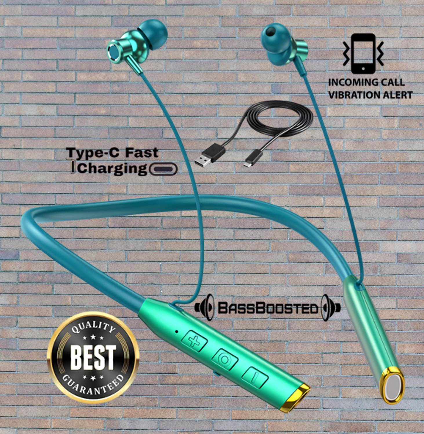 PTROX Vibration Alert, 48 Hours Playtime, ENC, HD Sound Quality & Stereo Bass PT/71/48 Bluetooth
